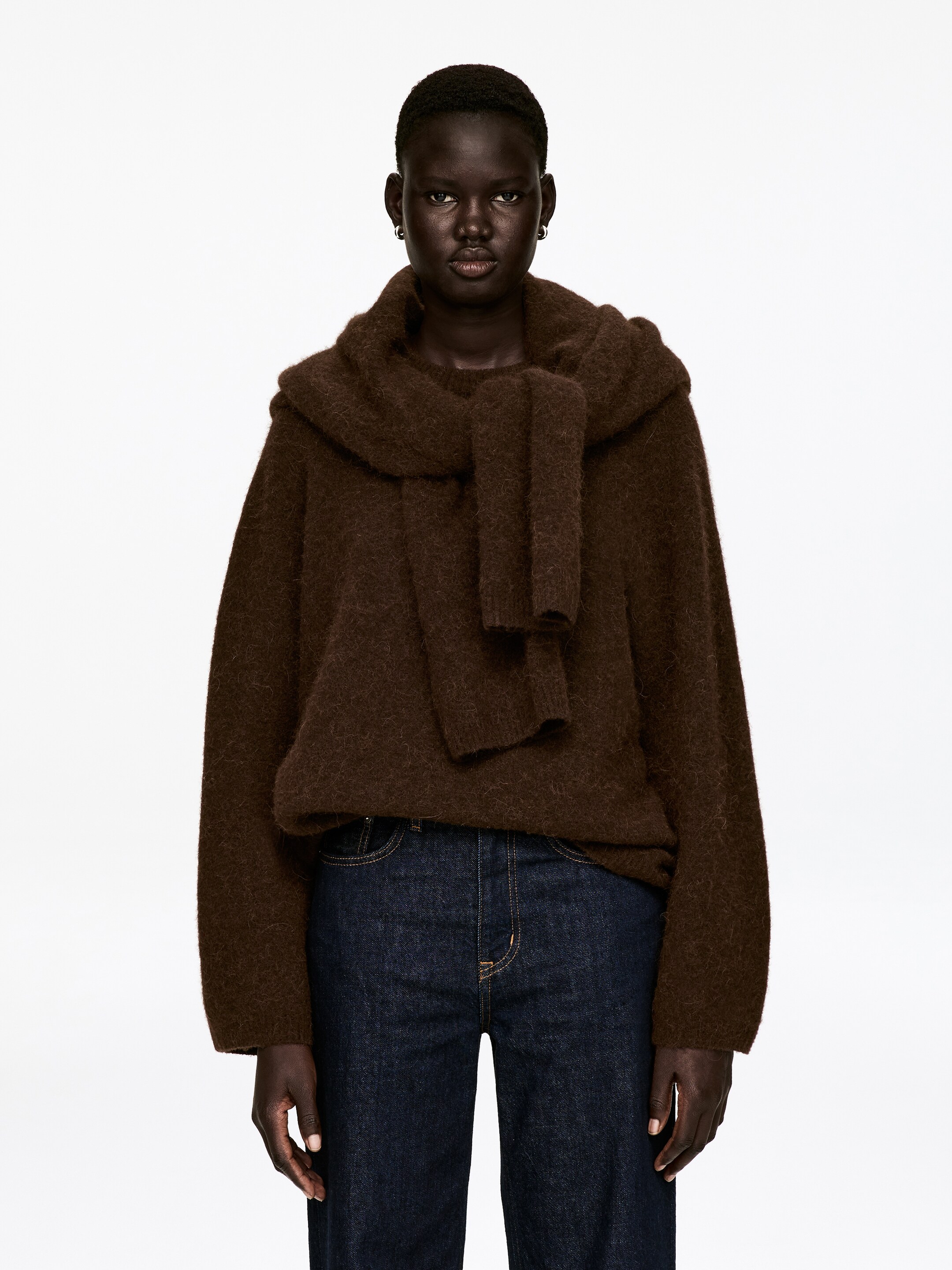 Größeres Bild ansehen: Pullover aus Alpakawolle und Wolle - Dunkelbraun - Ladies | H&M DE 1