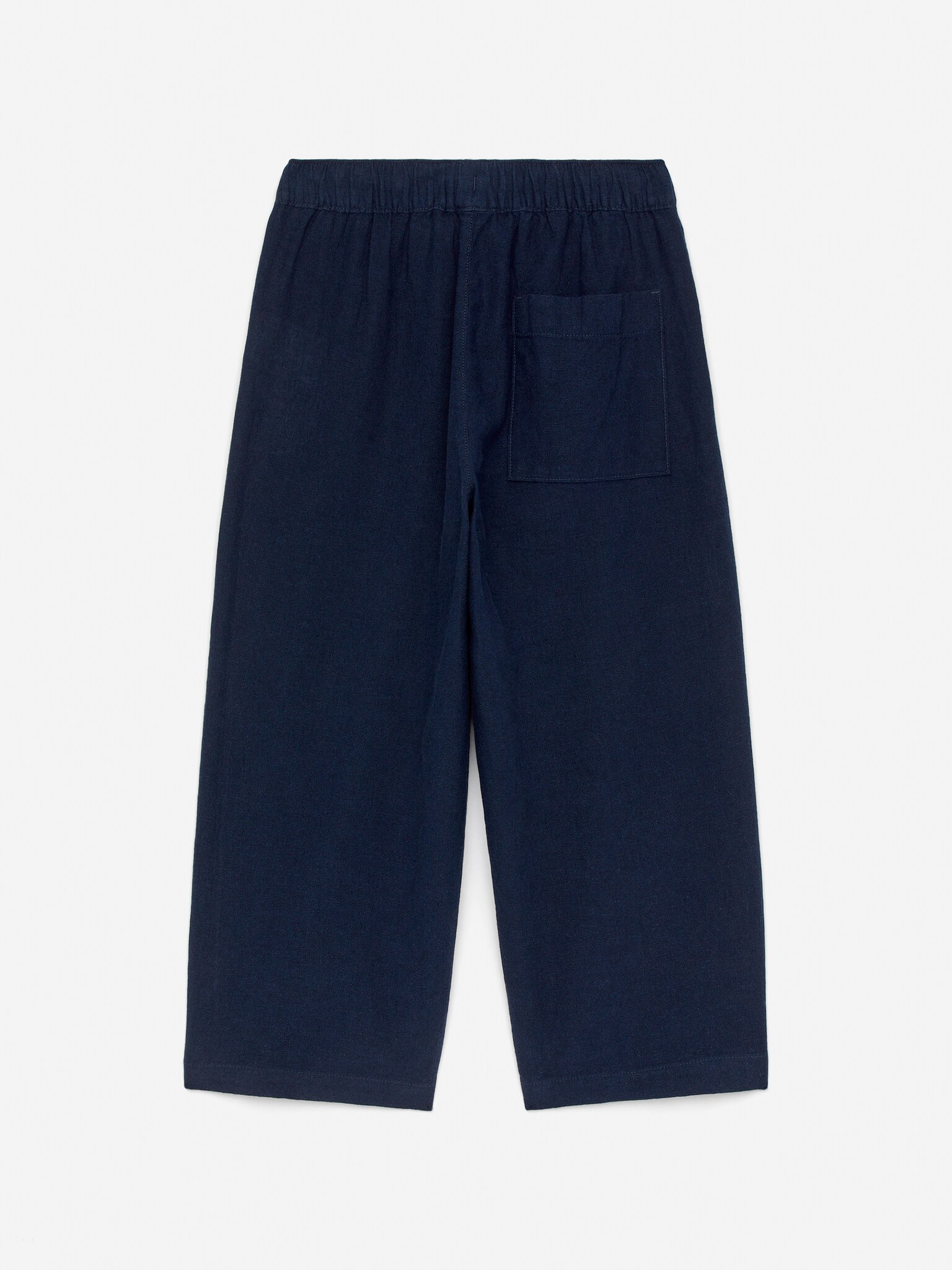 Linen-Cotton Trousers - Dark Blue/Khaki Green - 2