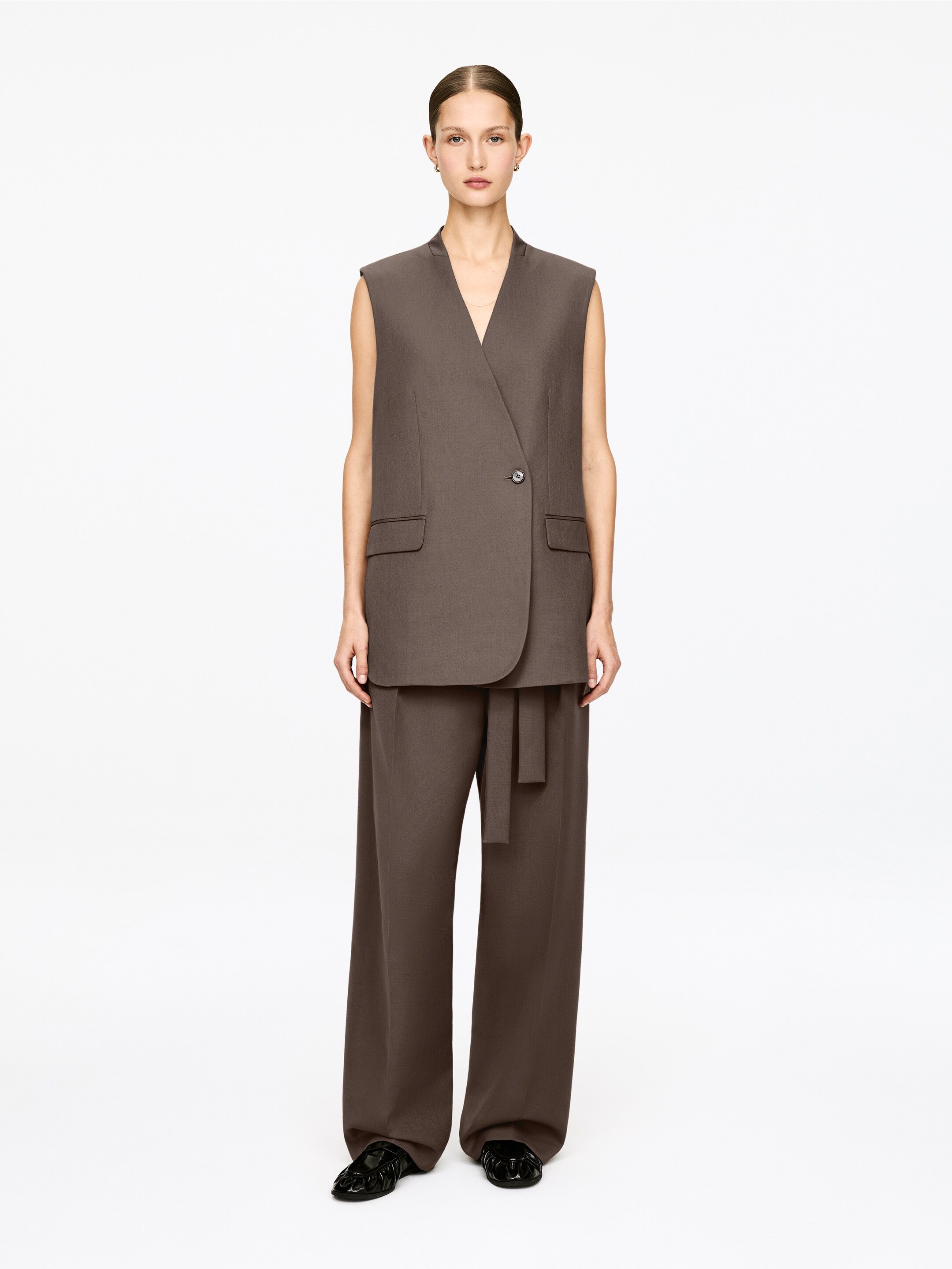 Agrandir l'image: Gilet tailleur en laine mélangée - Taupe foncé - FEMME | H&M CH 3