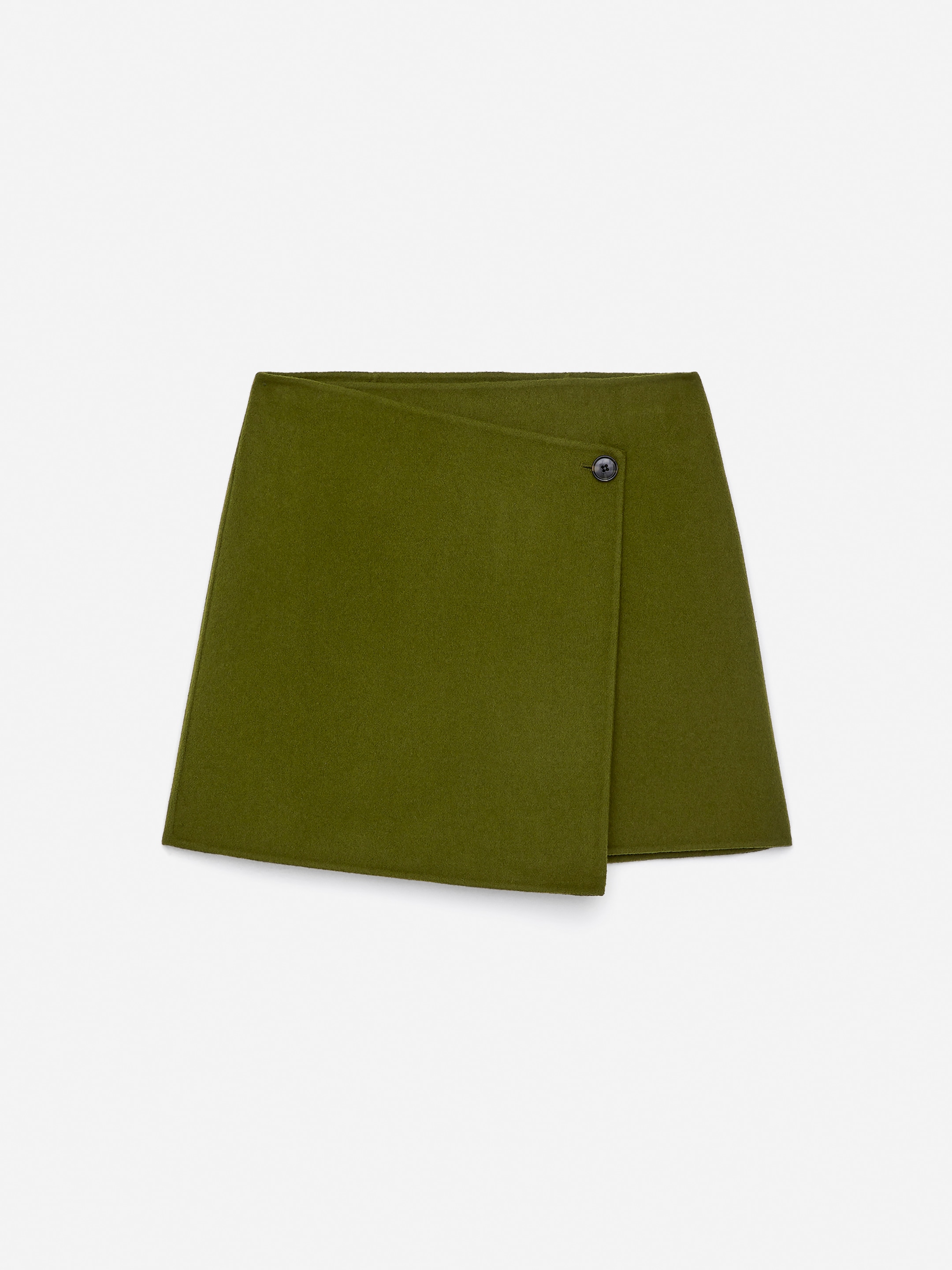 Doublé Wool-Blend Skirt-#5C623B-16499