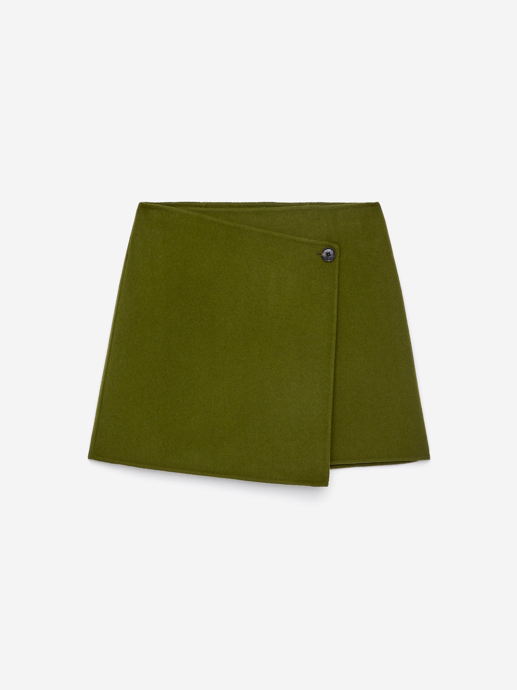 Doublé Wool-Blend Skirt-Green-16499