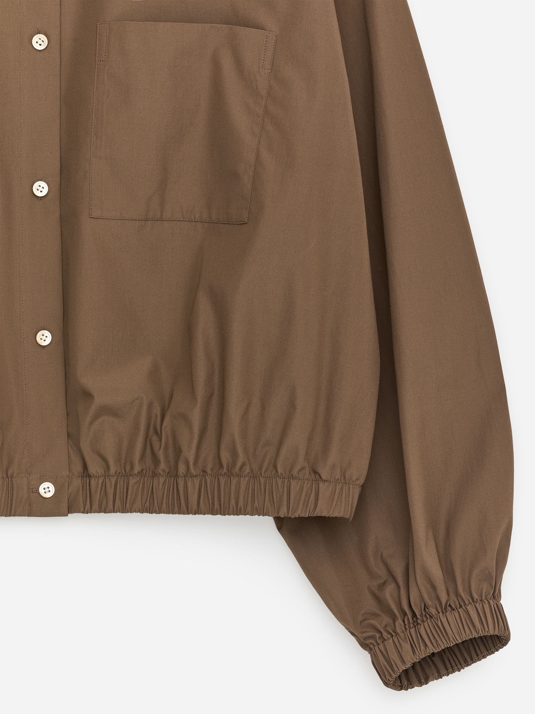 Cropped Cotton Shirt - Brown - Regular fit - Women - StillMedia/DescriptiveDetail - 1