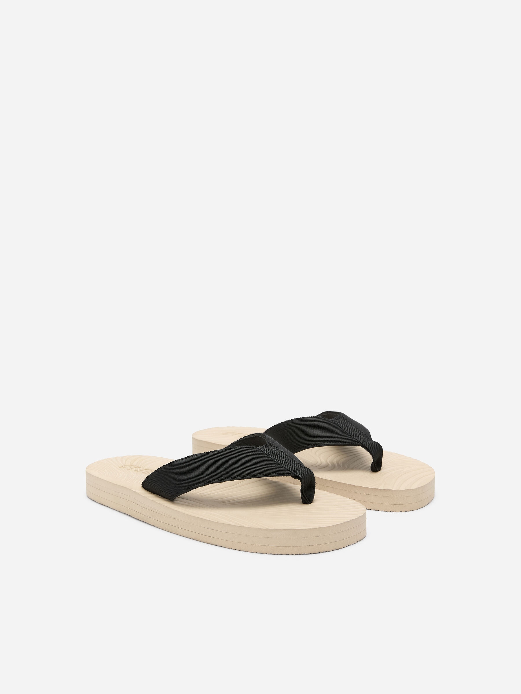 Sleepers Wide-Strap Flip Flops - Black/Dusty white - Women - StillMedia/DescriptiveStillLife - 1