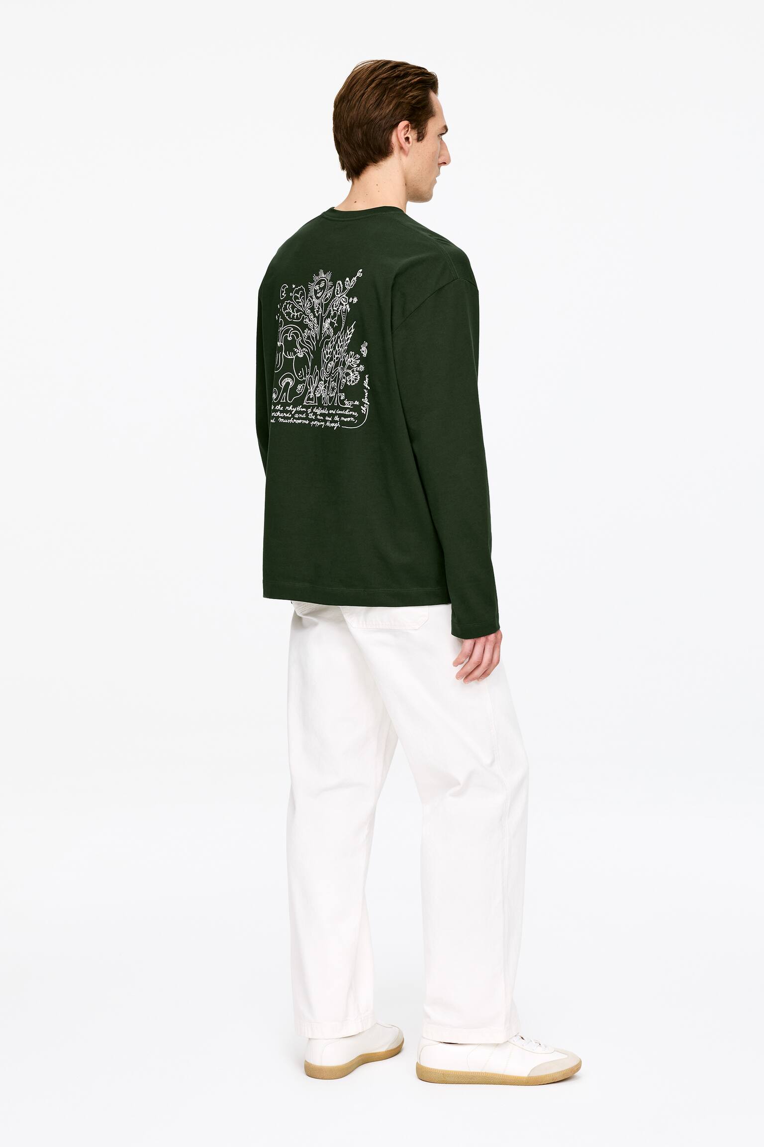 ARKET CAFÉ Langarmshirt - Dunkelgrün/Cremeweiß/Schwarz - 3