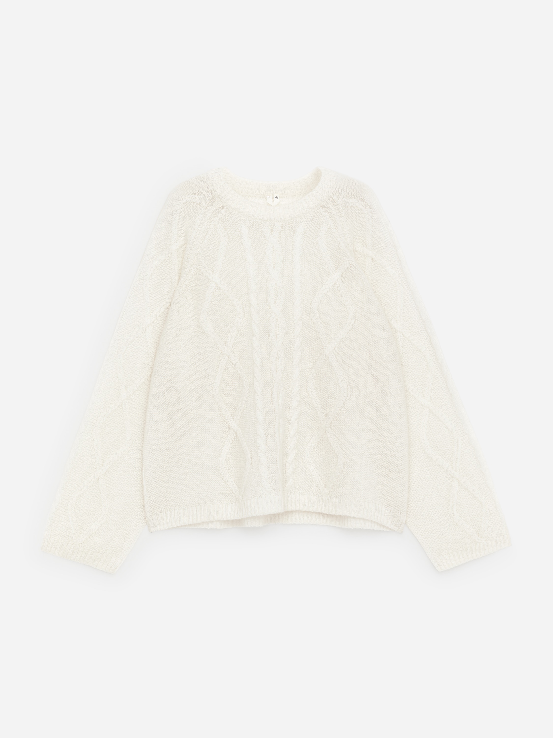 Pulover din amestec de lână-mohair - Alb