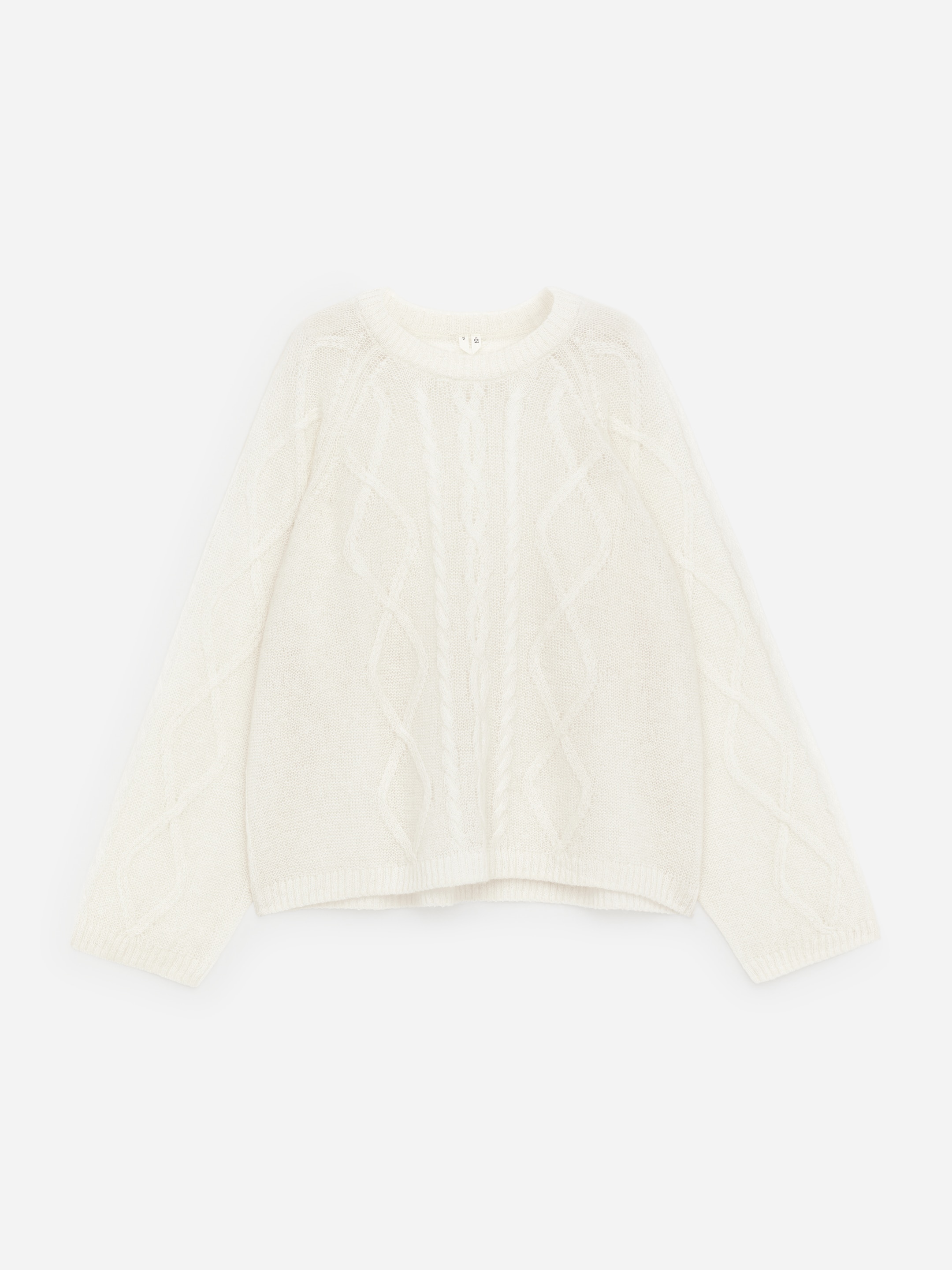 Wool-Mohair Blend Jumper-White-18254