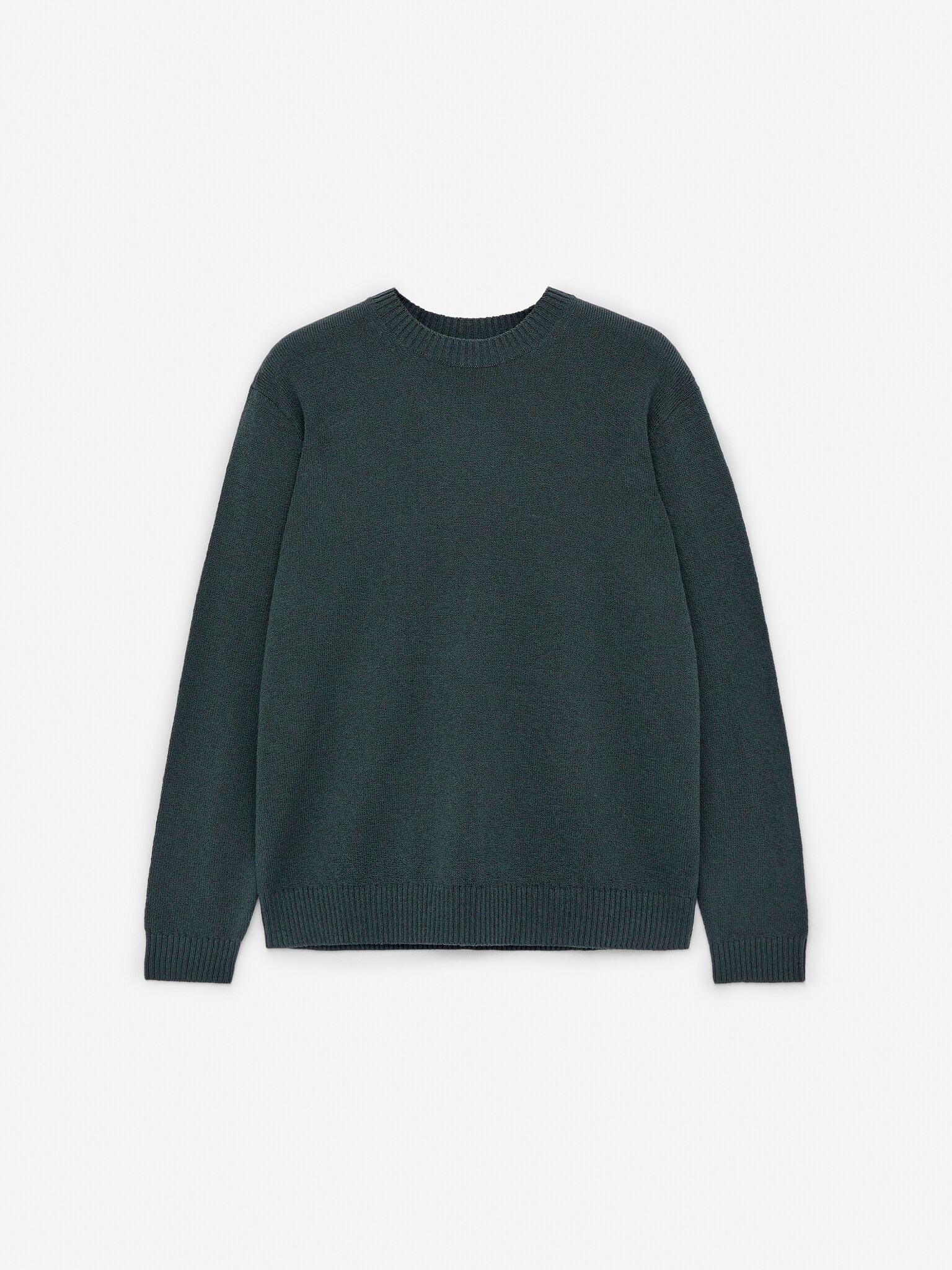 Wool-Cotton Jumper - Dark Green/Off White