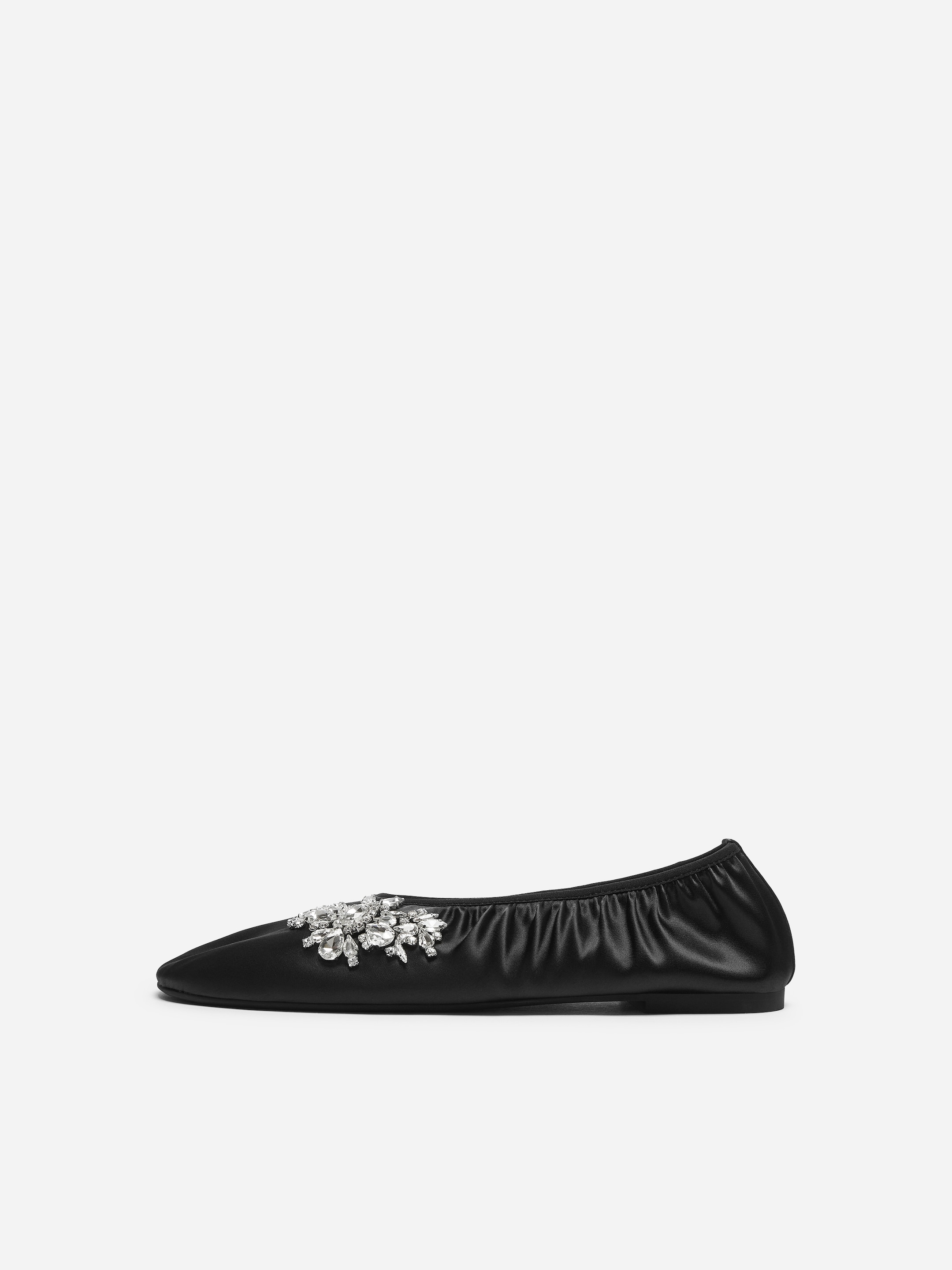 Glass-Beaded Satin Ballet Flats - Black - women - StillMedia/DescriptiveStillLife - 4