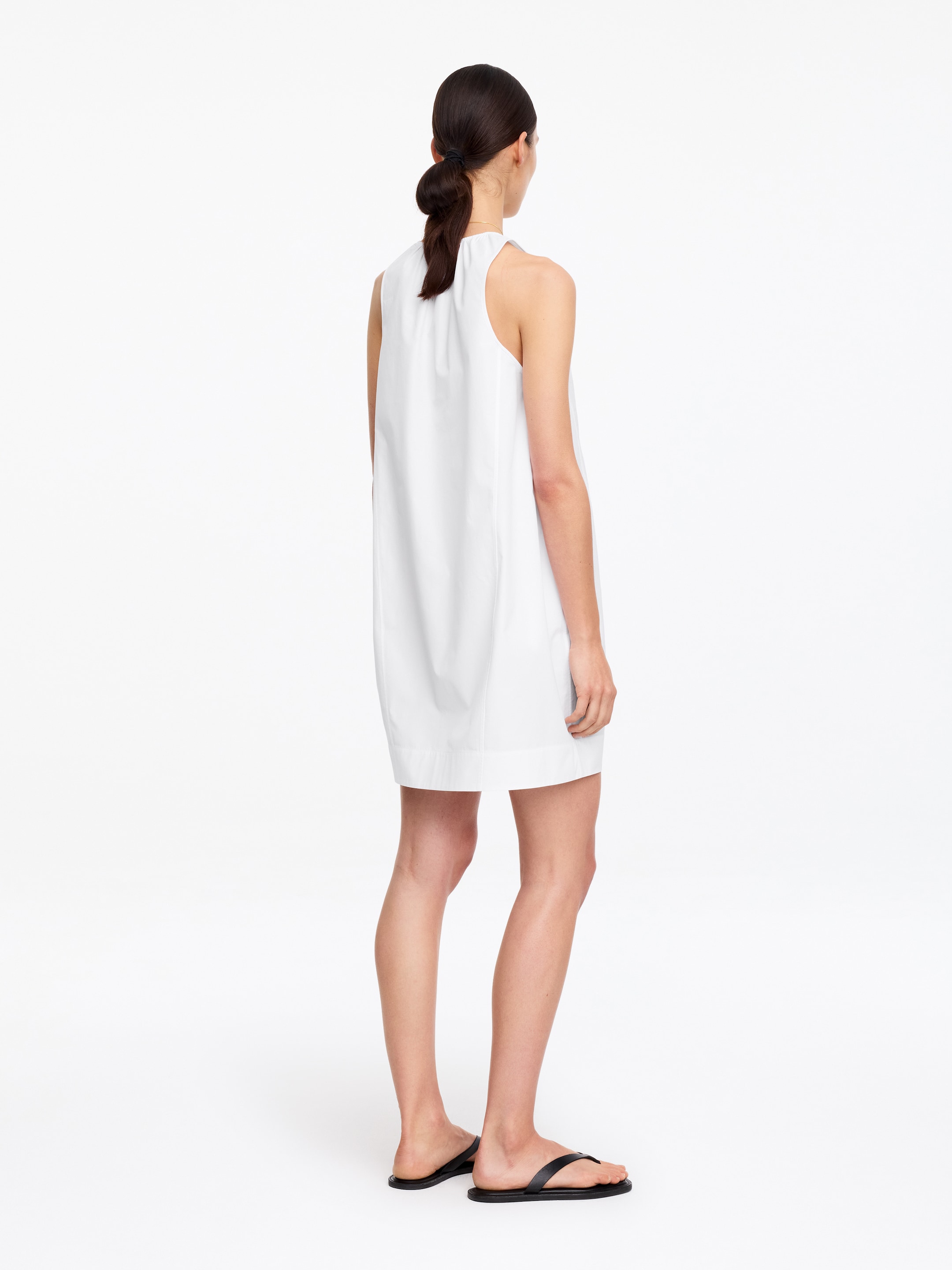 Robe à col en V froncé - Blanc - Regular fit - Femme - StillMedia/Lookbook - 5