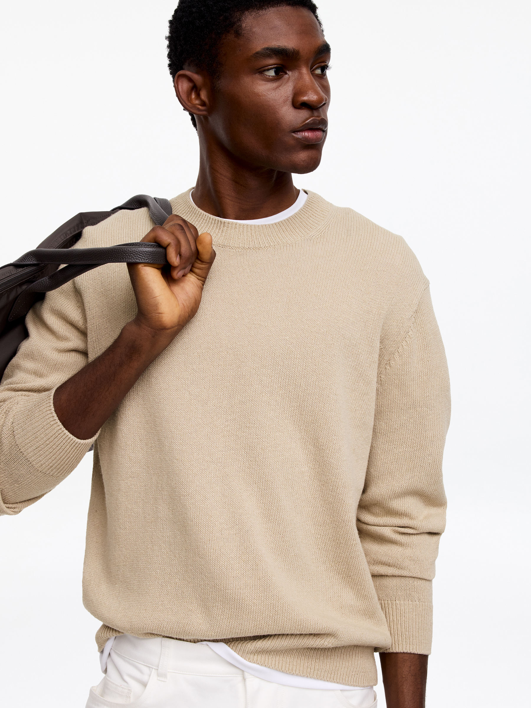 Linen Cotton Jumper - Beige - Regular fit - Men - StillMedia/Lookbook - 6