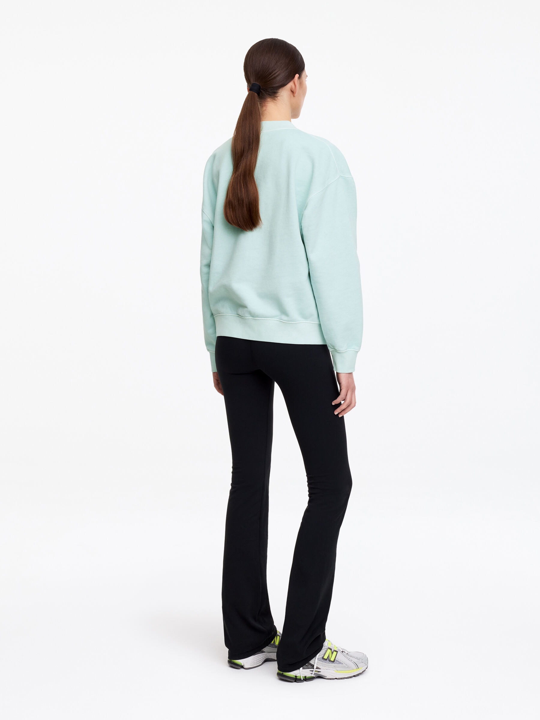 V-Neck Sweatshirt - Light Turquoise - Loose fit - Women - StillMedia/Lookbook - 5
