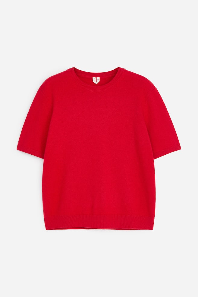 Jersey de lana y algodón de manga corta - Rojo - 1