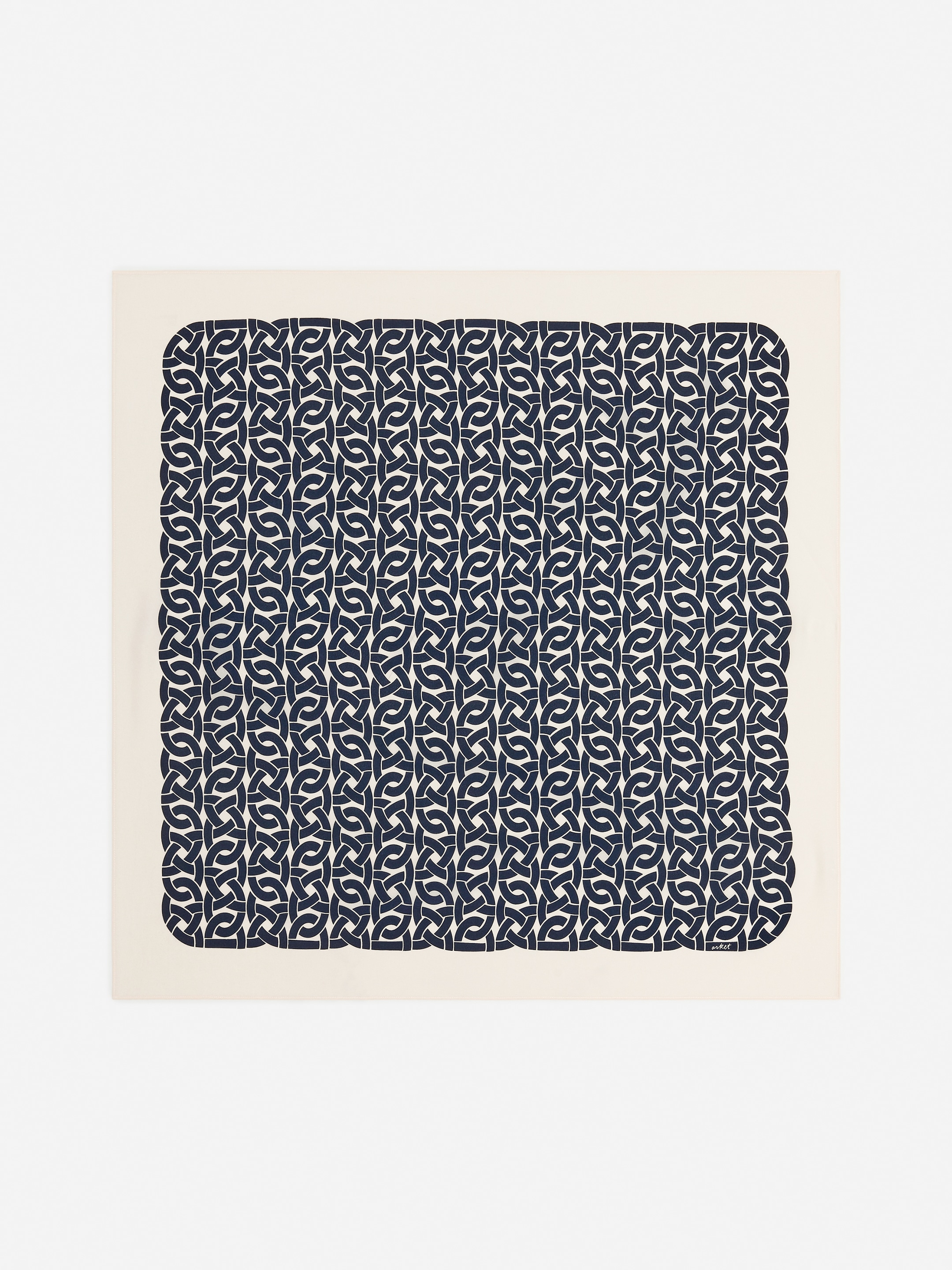 Zobrazit větší obrázek: Hedvábný šátek s potiskem - Bílá/Tmavě modrá - ŽENY | H&M CZ 3