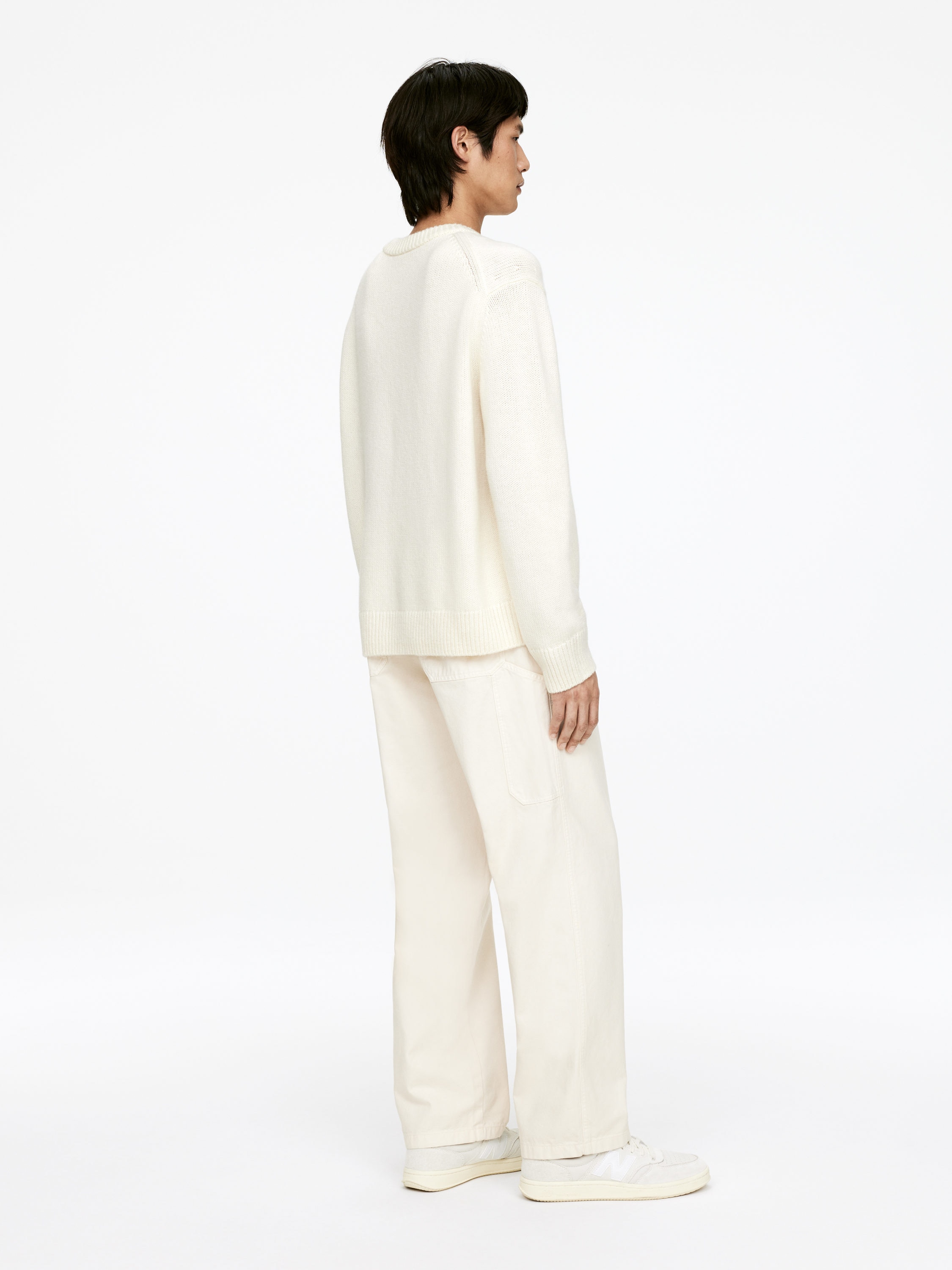 Heavy Knit Wool Jumper - Off White - Relaxed fit - Men - StillMedia/Lookbook - 5