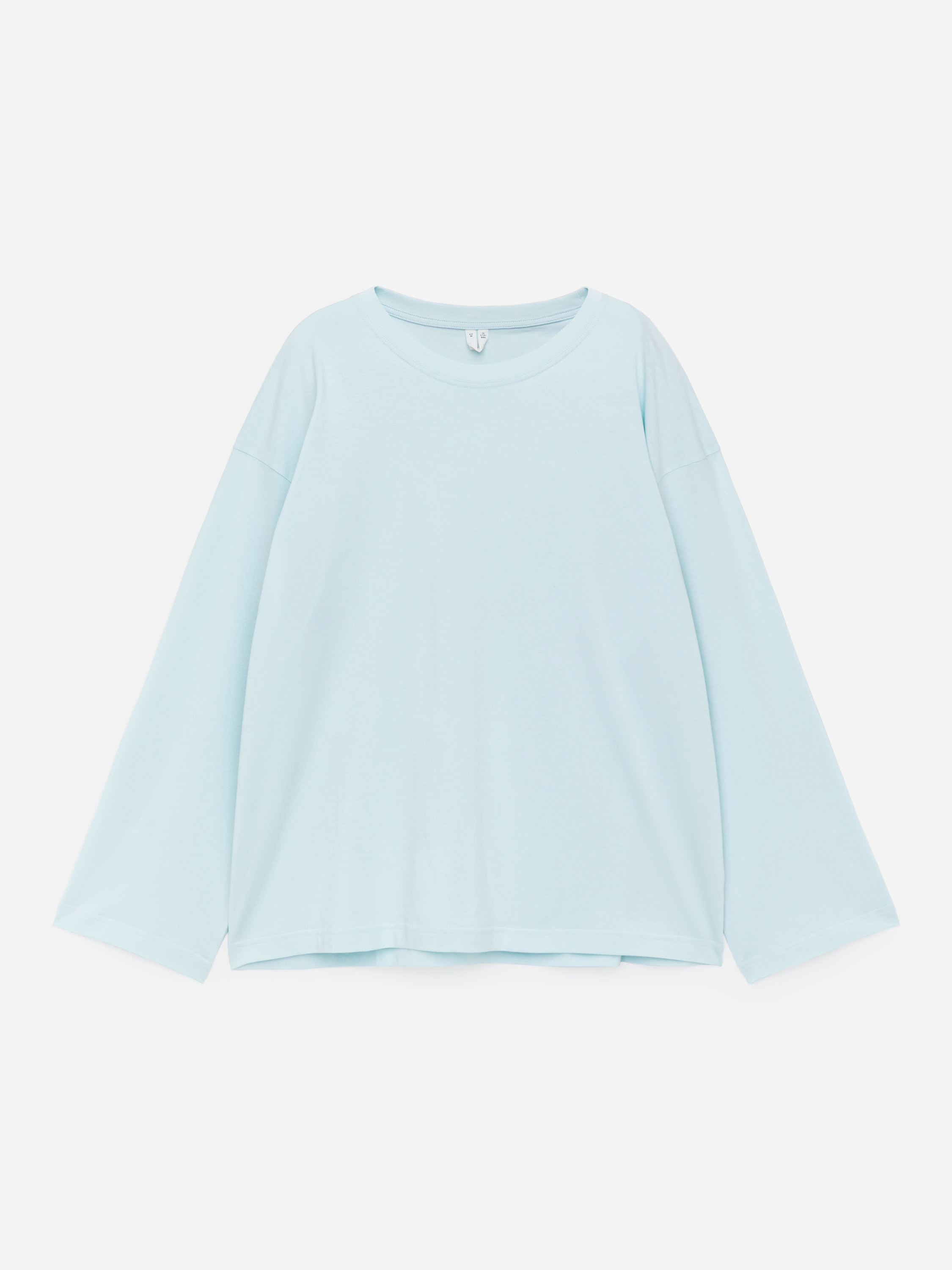 T-shirt oversize z długim rękawem - Turkusowy/Czarny