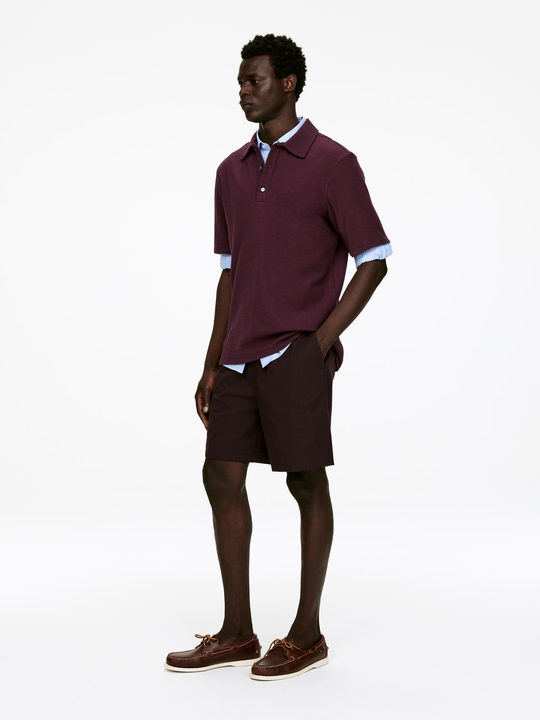 Short-Sleeve Polo Shirt - Burgundy - Regular fit - Men - StillMedia/Lookbook - 4