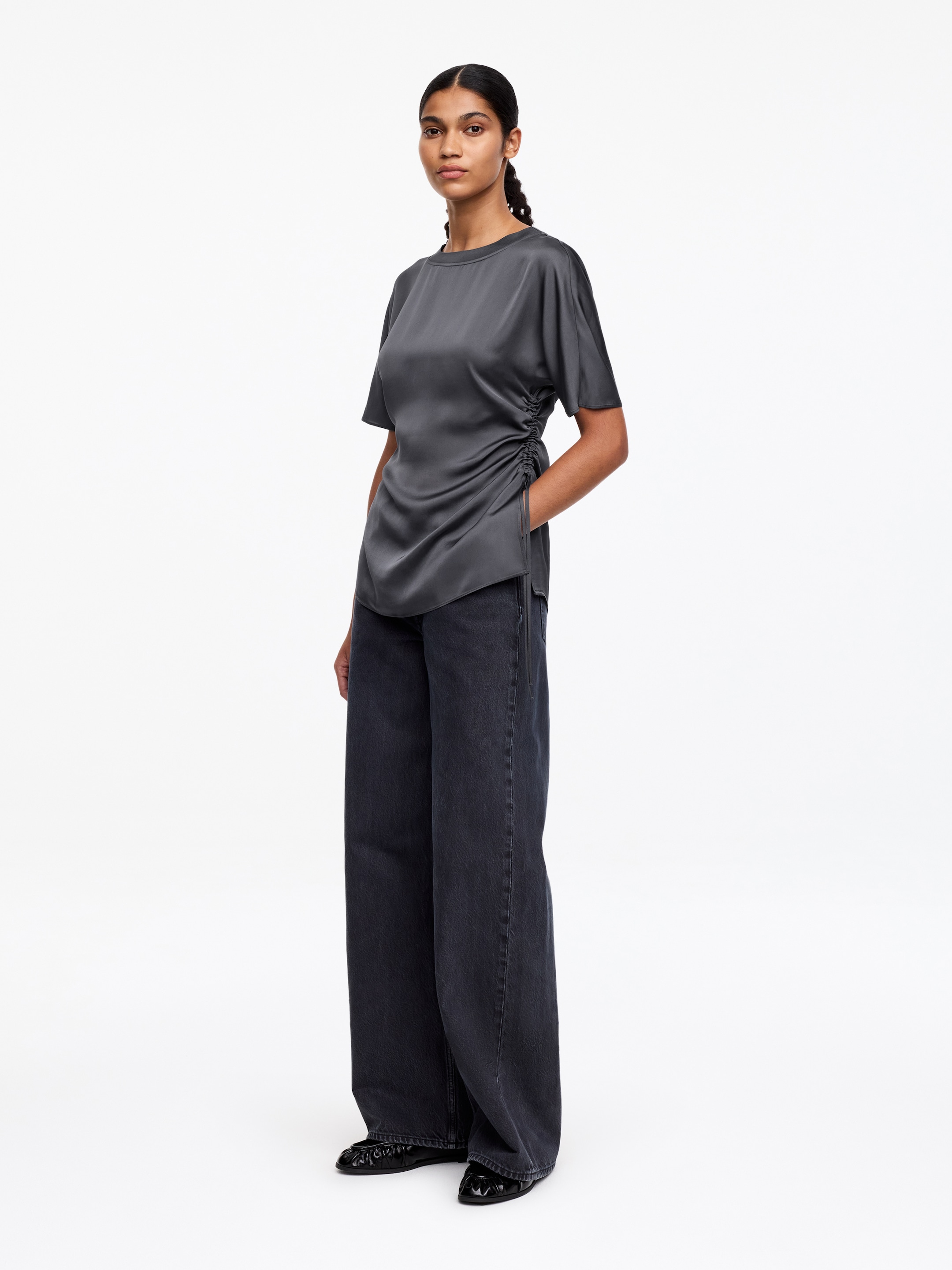 Drawstring Top - Black - Regular fit - Women - StillMedia/Lookbook - 6