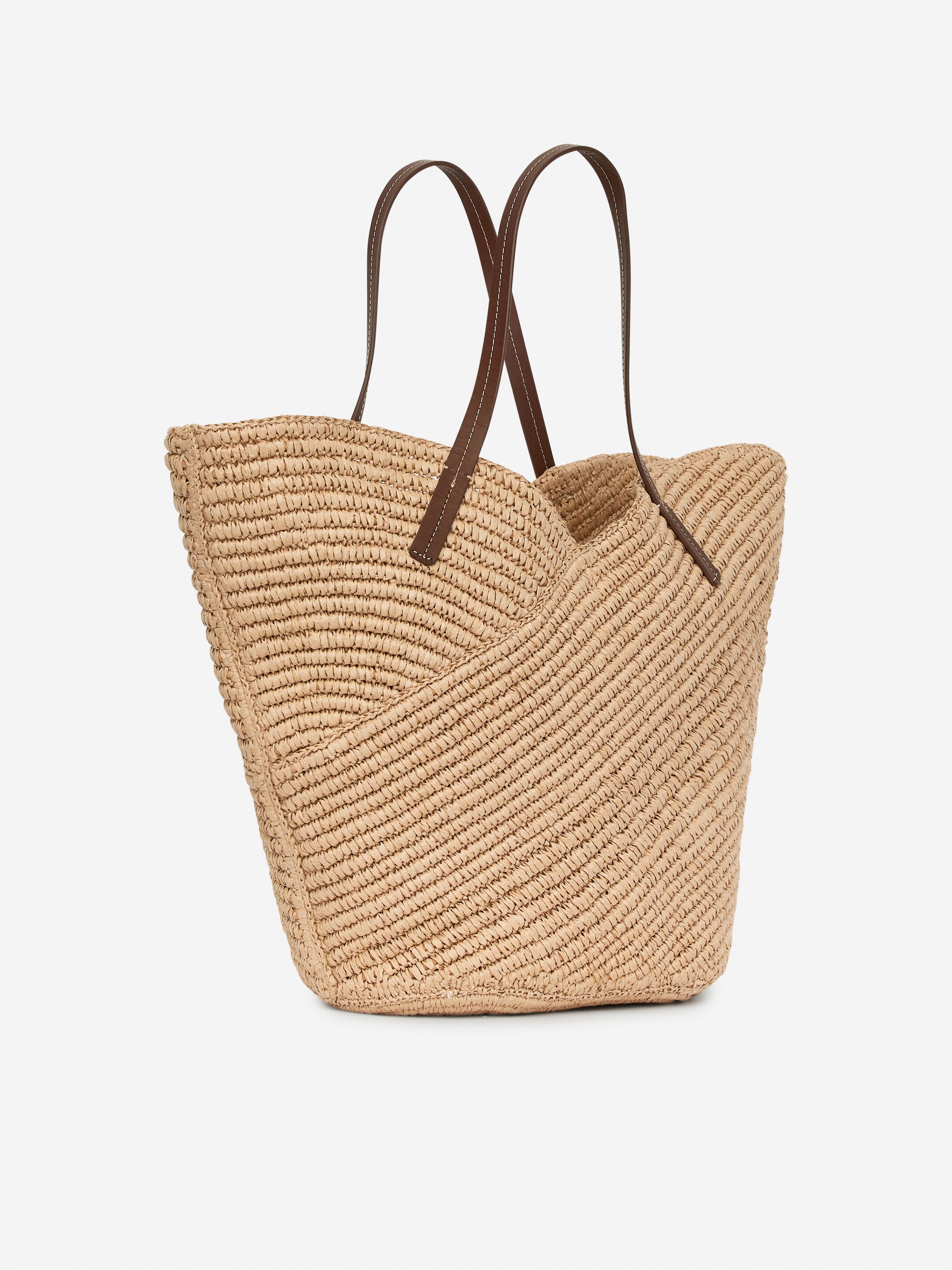 Προβολή μεγαλύτερης εικόνας: Τσάντα από άχυρο με δερμάτινες λεπτομέρειες - Μπεζ - Ladies | H&M GR 2