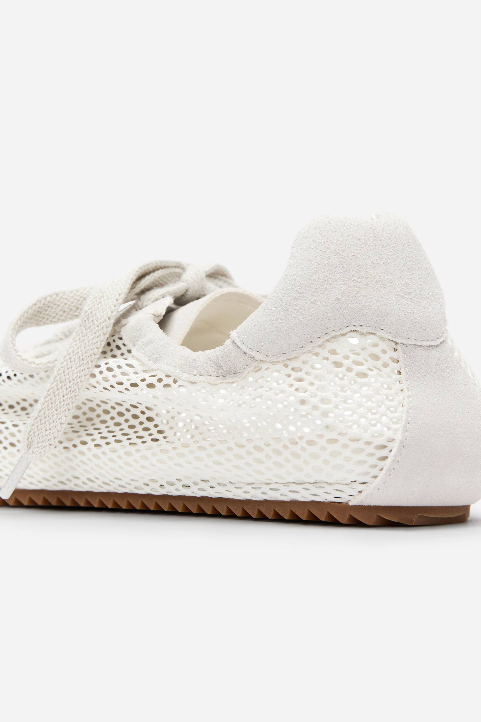Sneakers van mesh en suède - Wit - 7