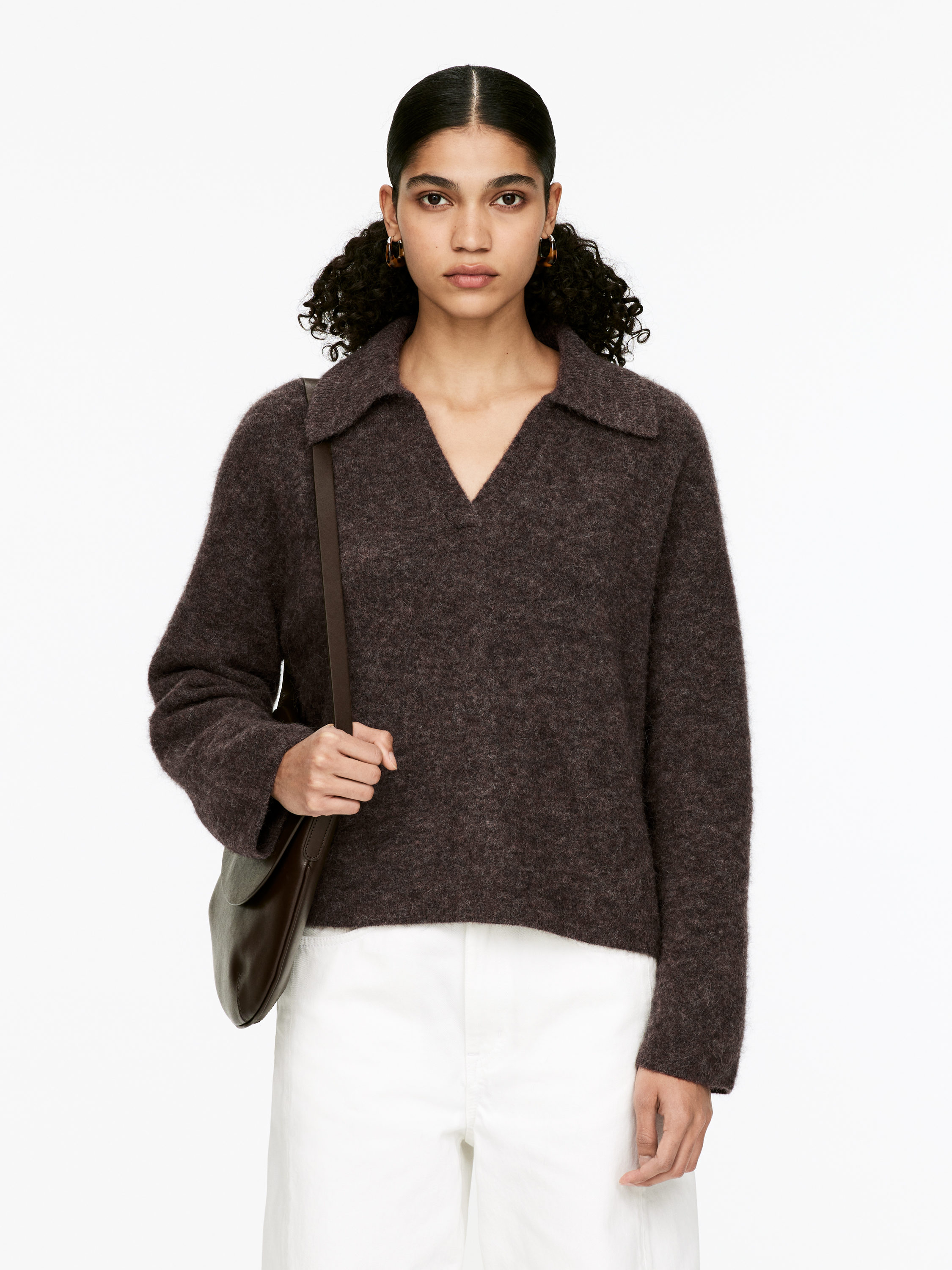 Alpaca-Wool Blend Jumper - Brown - Loose fit - Women - StillMedia/Lookbook - 6