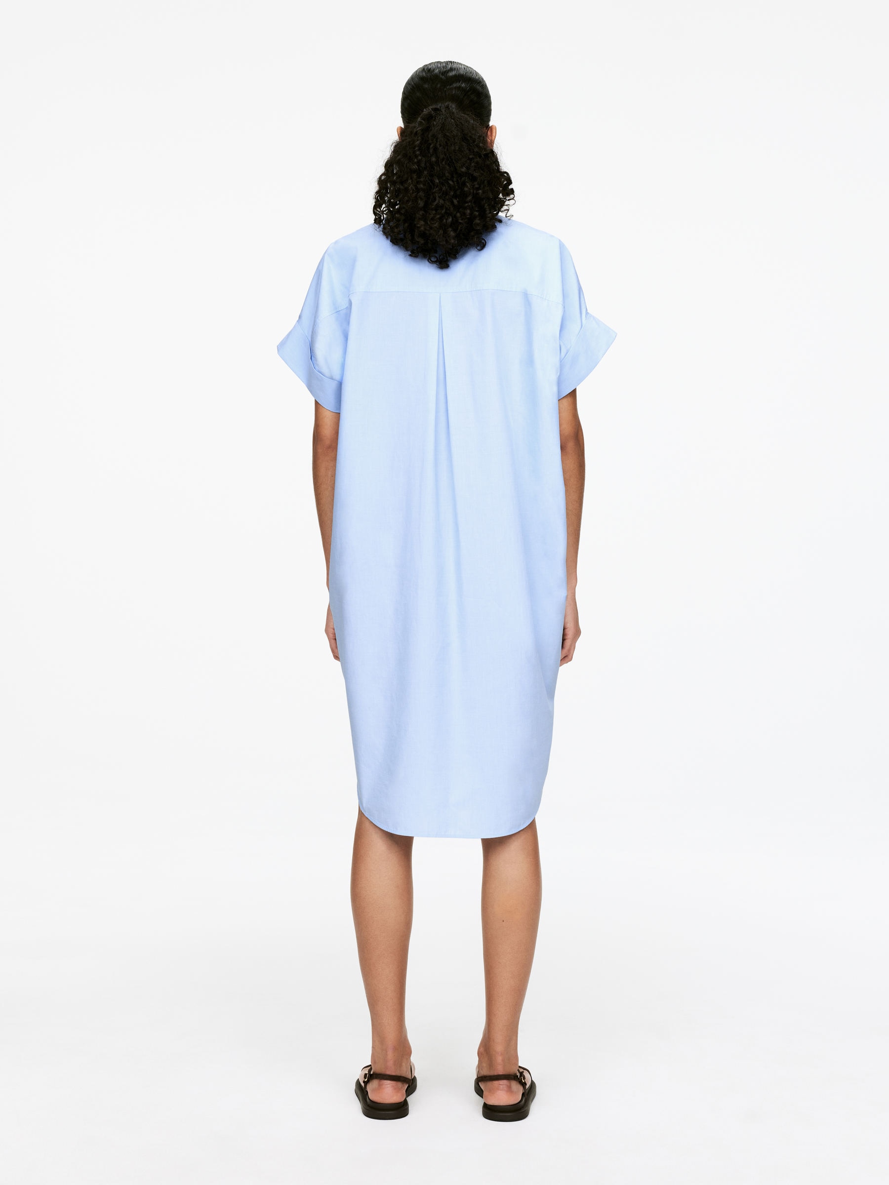 Cotton Shirt Dress - Light Blue - Regular fit - Women - StillMedia/Lookbook - 4