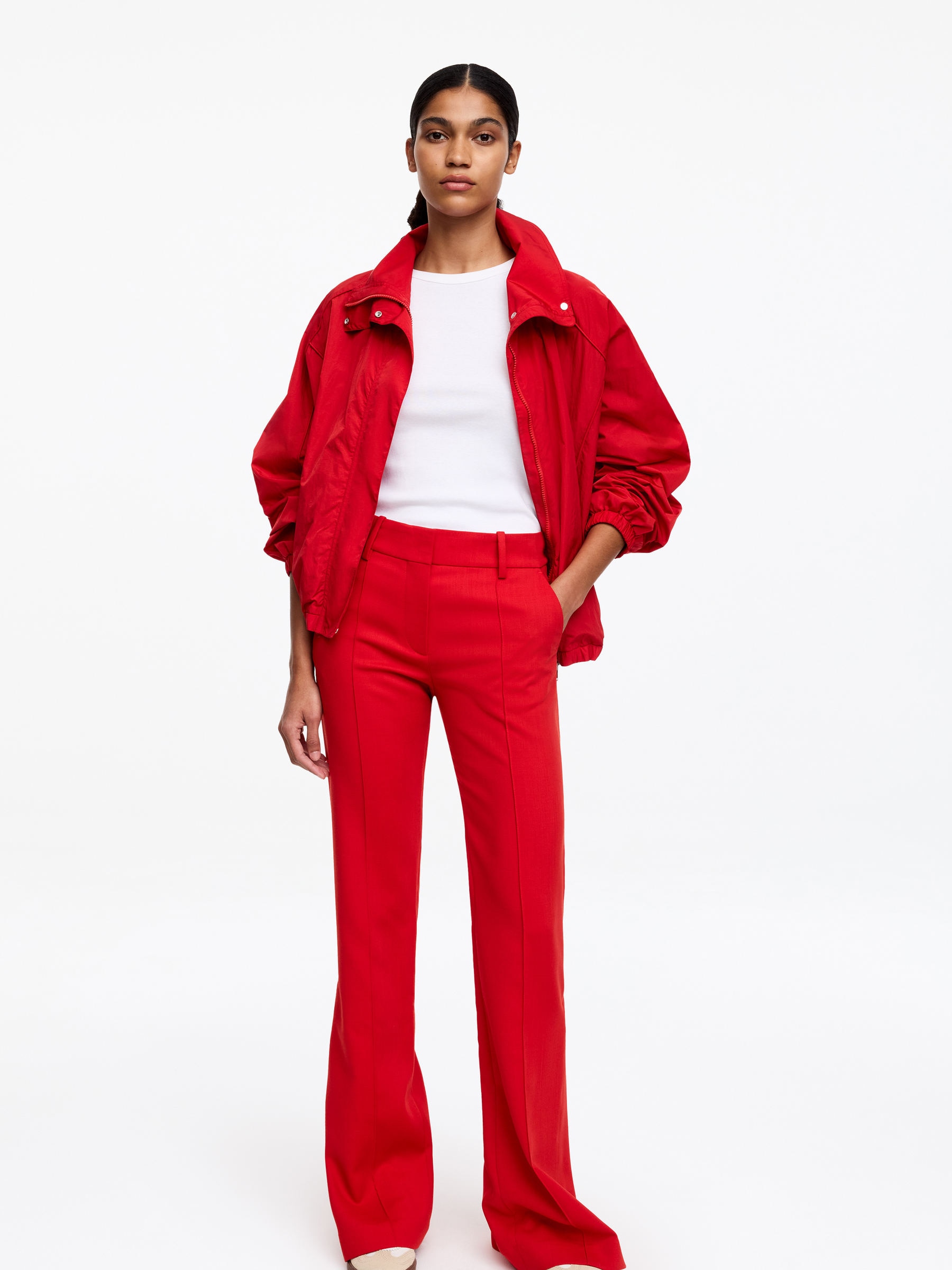 Pantalon tailleur fendu - Rouge - Slim fit - Femme - StillMedia/Lookbook - 3
