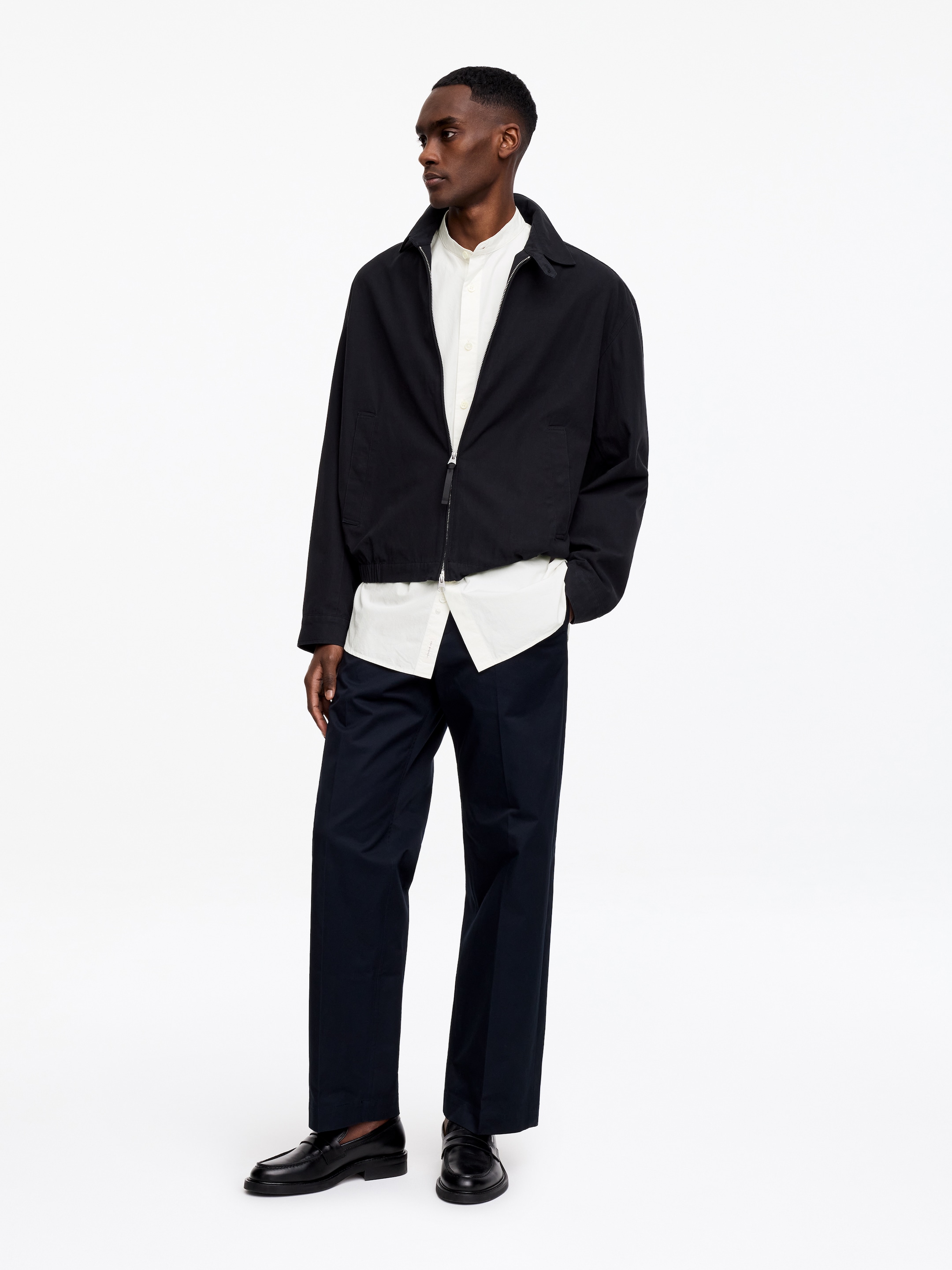 Chemise en popeline à col mao - Blanc cassé - Relaxed fit - Homme - StillMedia/Lookbook - 3