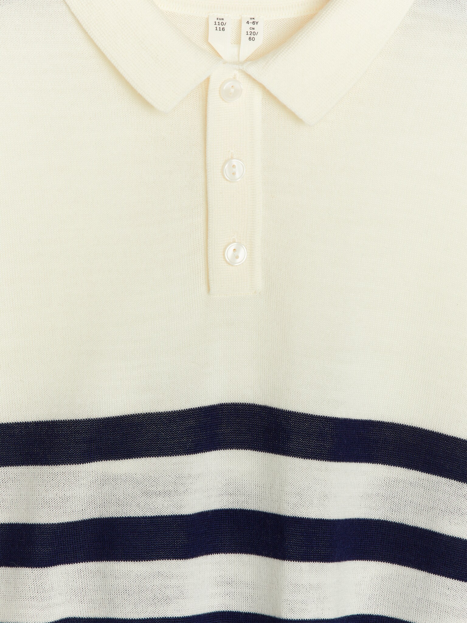 Polo Jumper - Off White/Blue - 3