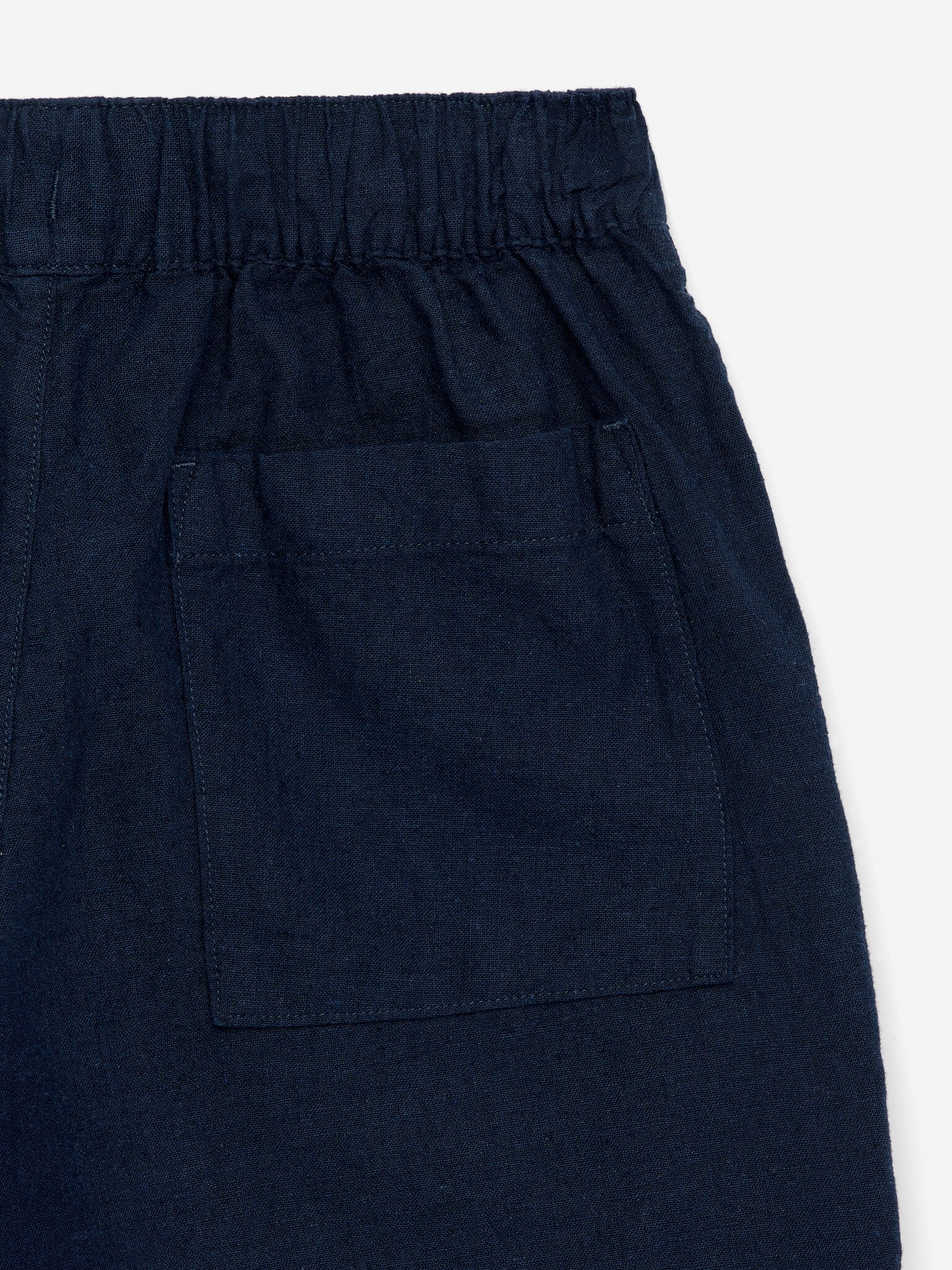 Linen Shorts - Dark Blue/Beige - 3
