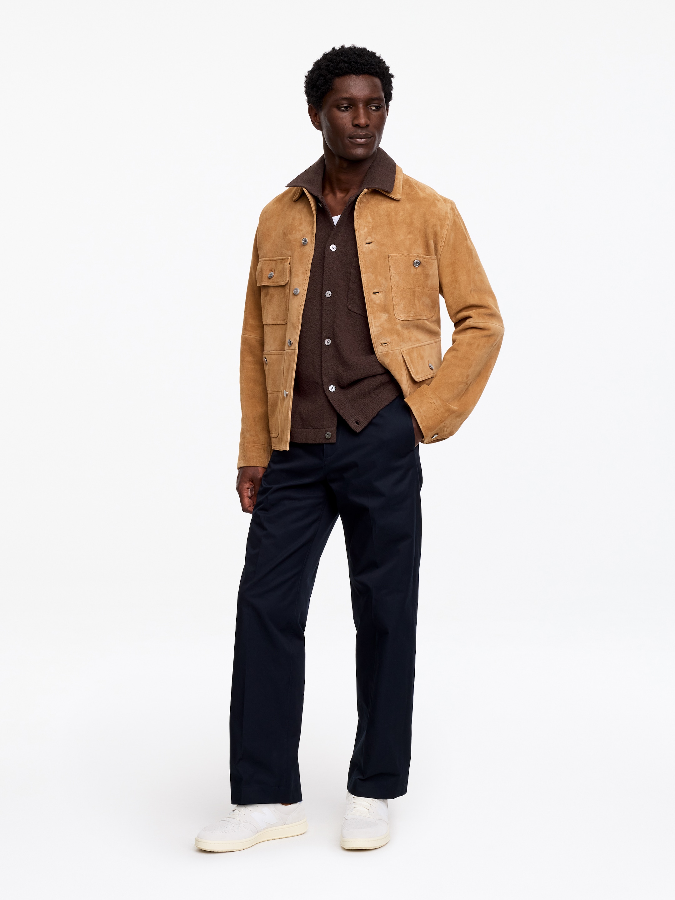 Polo en fil bouclé - Marron - Relaxed fit - Homme - StillMedia/Lookbook - 4