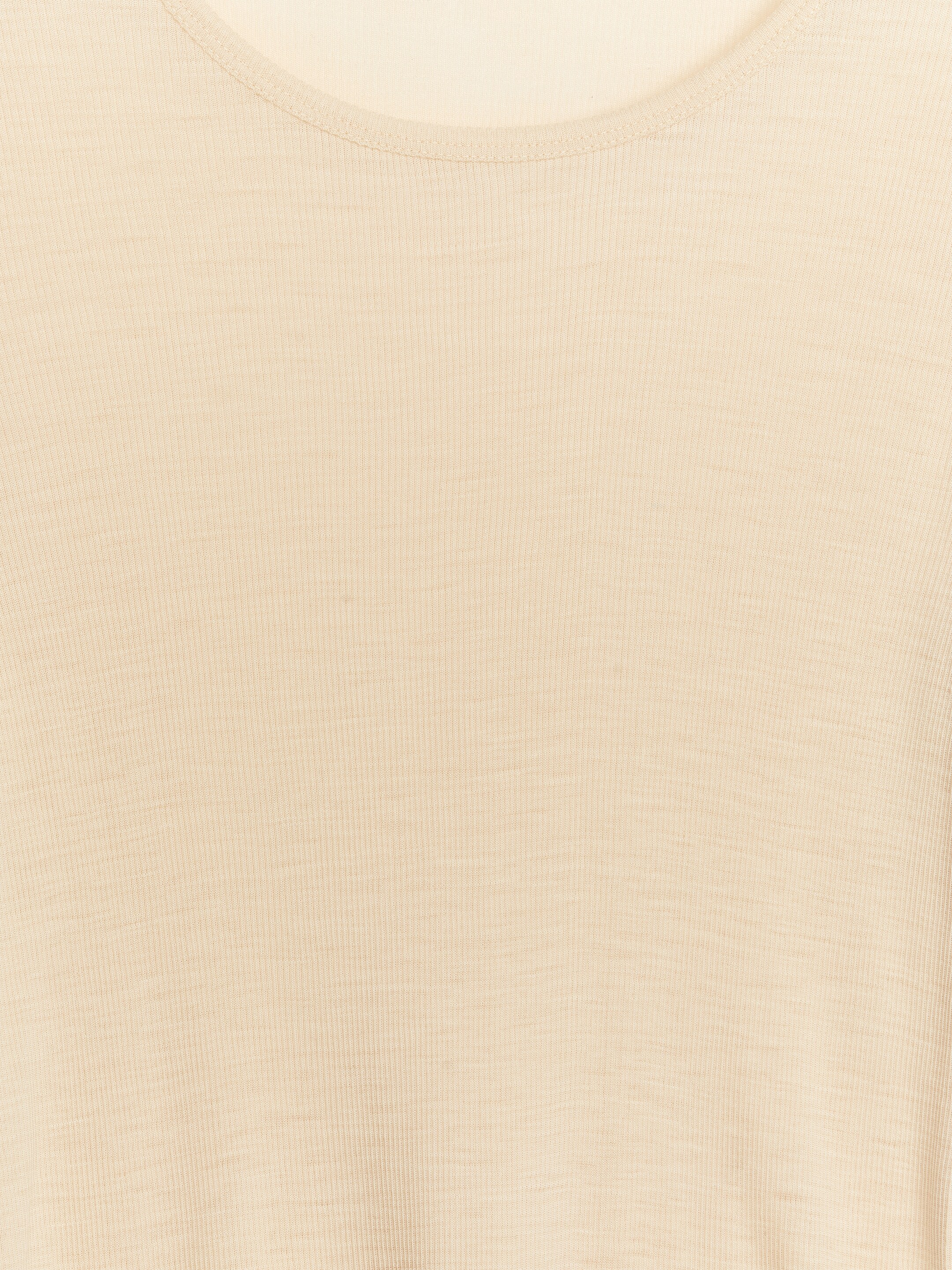 Wełniany prążkowany top - Beżowy - Wąski fason - Women - StillMedia/DescriptiveDetail - 2