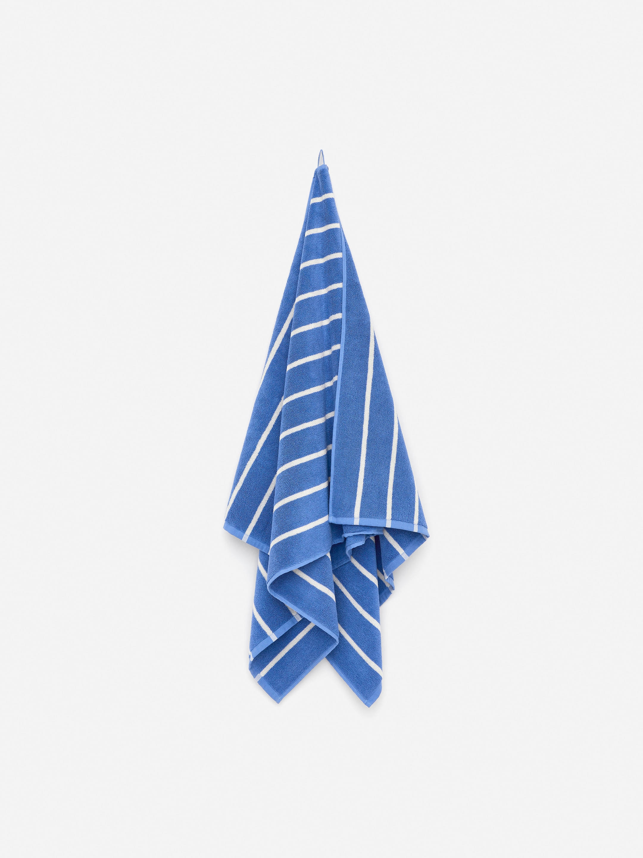 Visa större bild: Badhandduk 80 x 165 cm - Blå/vit - Home All | H&M SE 1