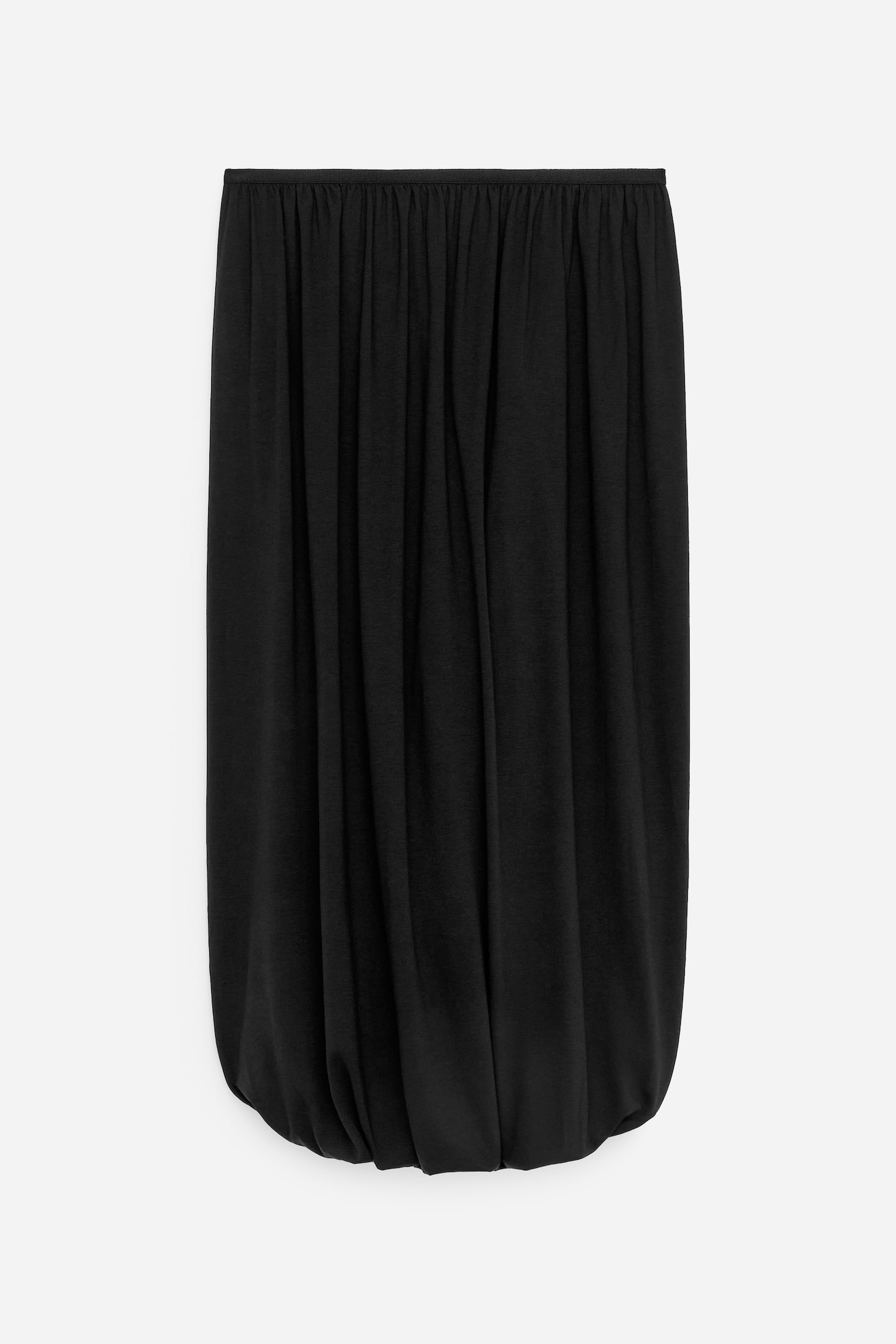 Draperet midi-nederdel - Sort/Rød - 1