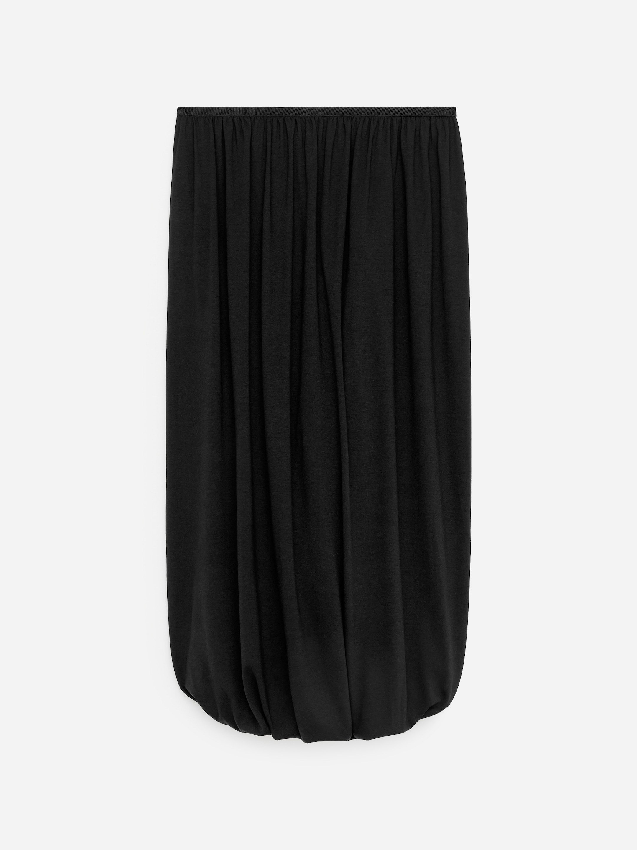 Draped Midi Skirt-Black-18765
