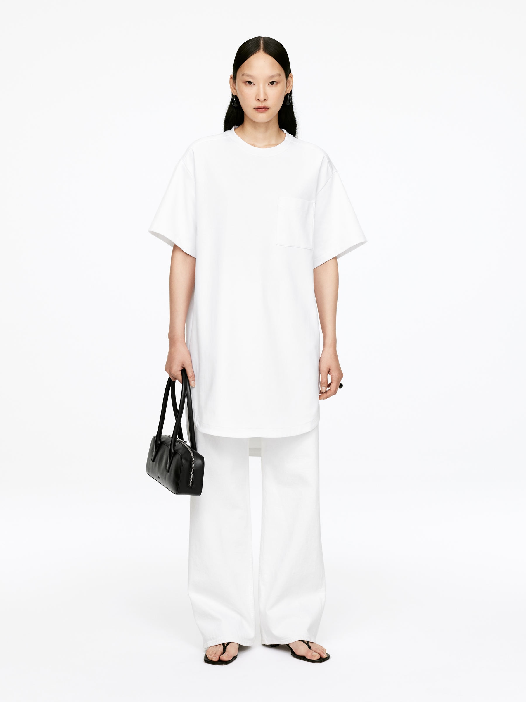 Cotton T-Shirt Dress - White - Loose fit - Women - StillMedia/Lookbook - 10