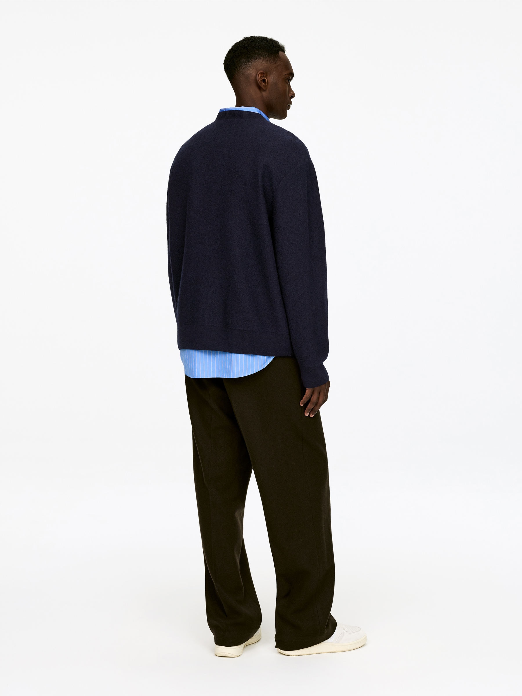 Boiled-Wool Jumper - Dark Blue - Regular fit - Men - StillMedia/Lookbook - 5