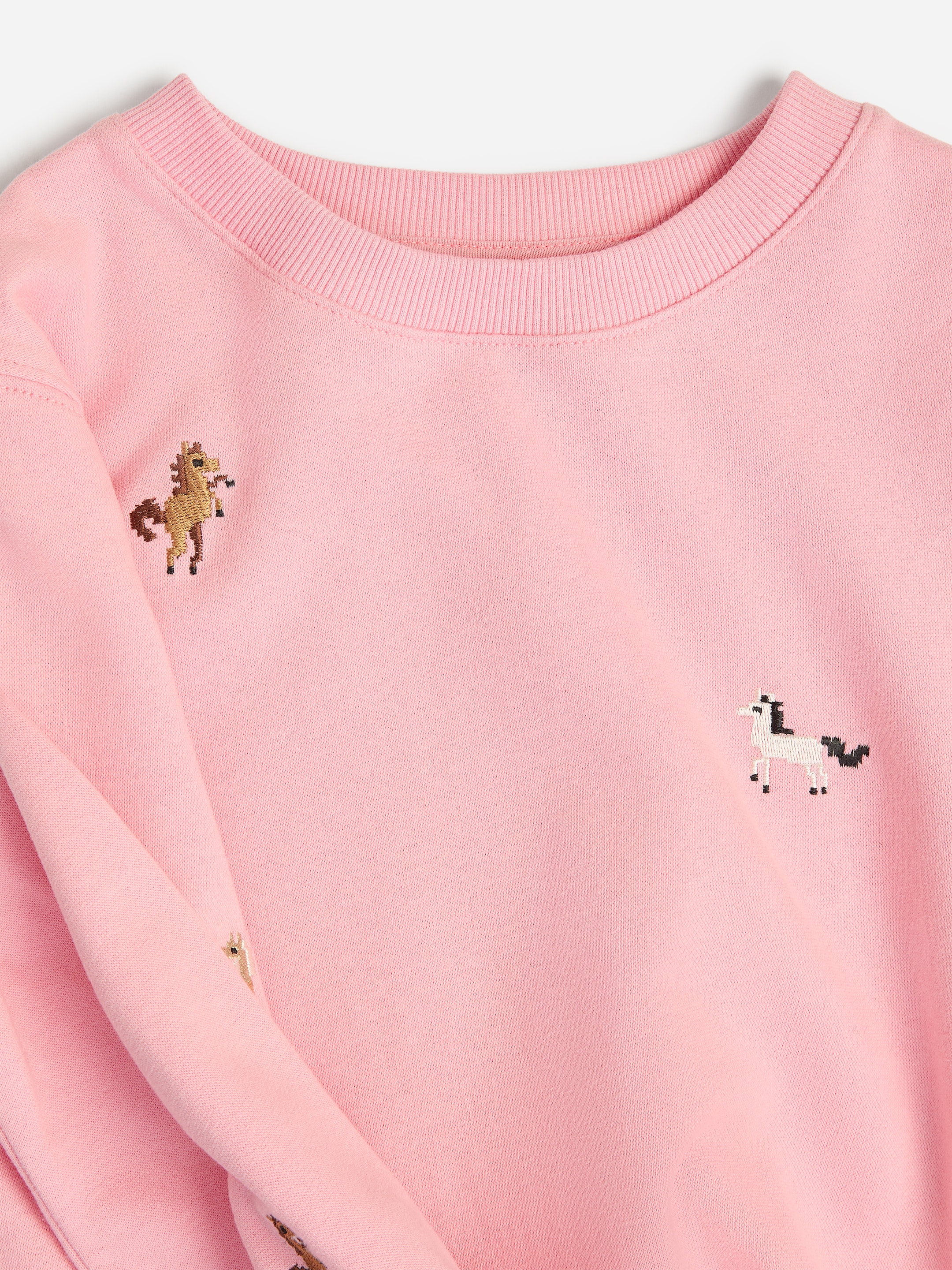 Embroidered Sweatshirt Dress - Pink/Horses - Relaxed fit - children - StillMedia/DescriptiveDetail - 2