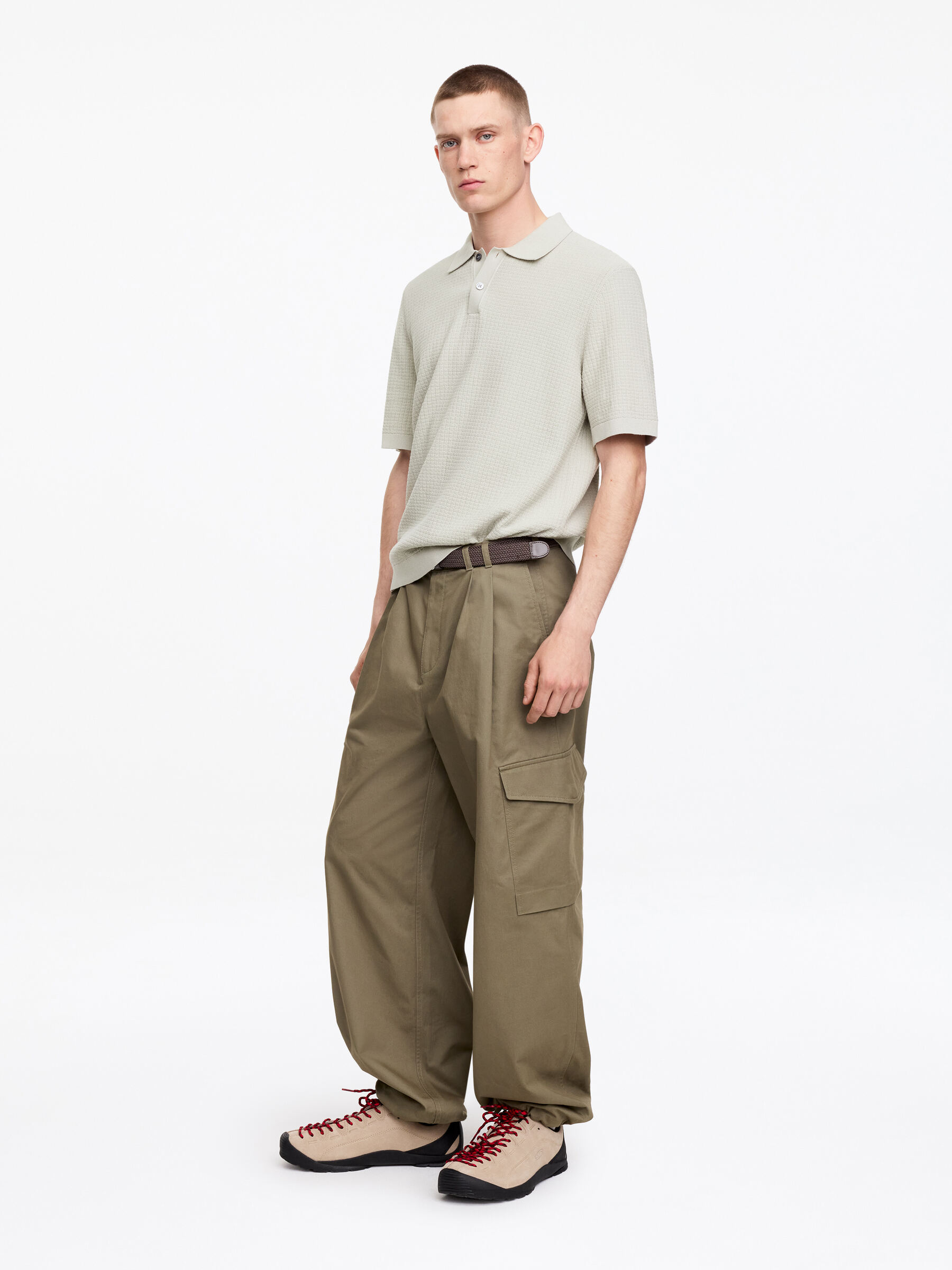 Poloshirt i bomull - Dimgrön - Regular fit - Men - StillMedia/Lookbook - 4