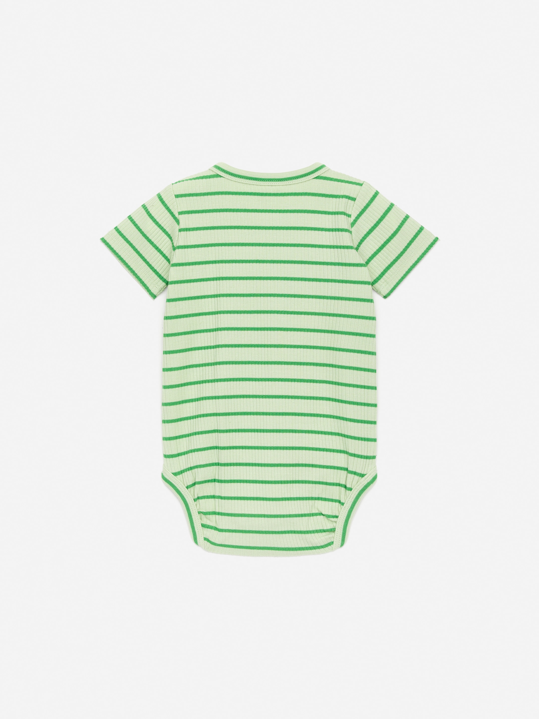 Kortärmad body i bomull - Grön/randig - Slim fit - Children - StillMedia/DescriptiveStillLife - 2