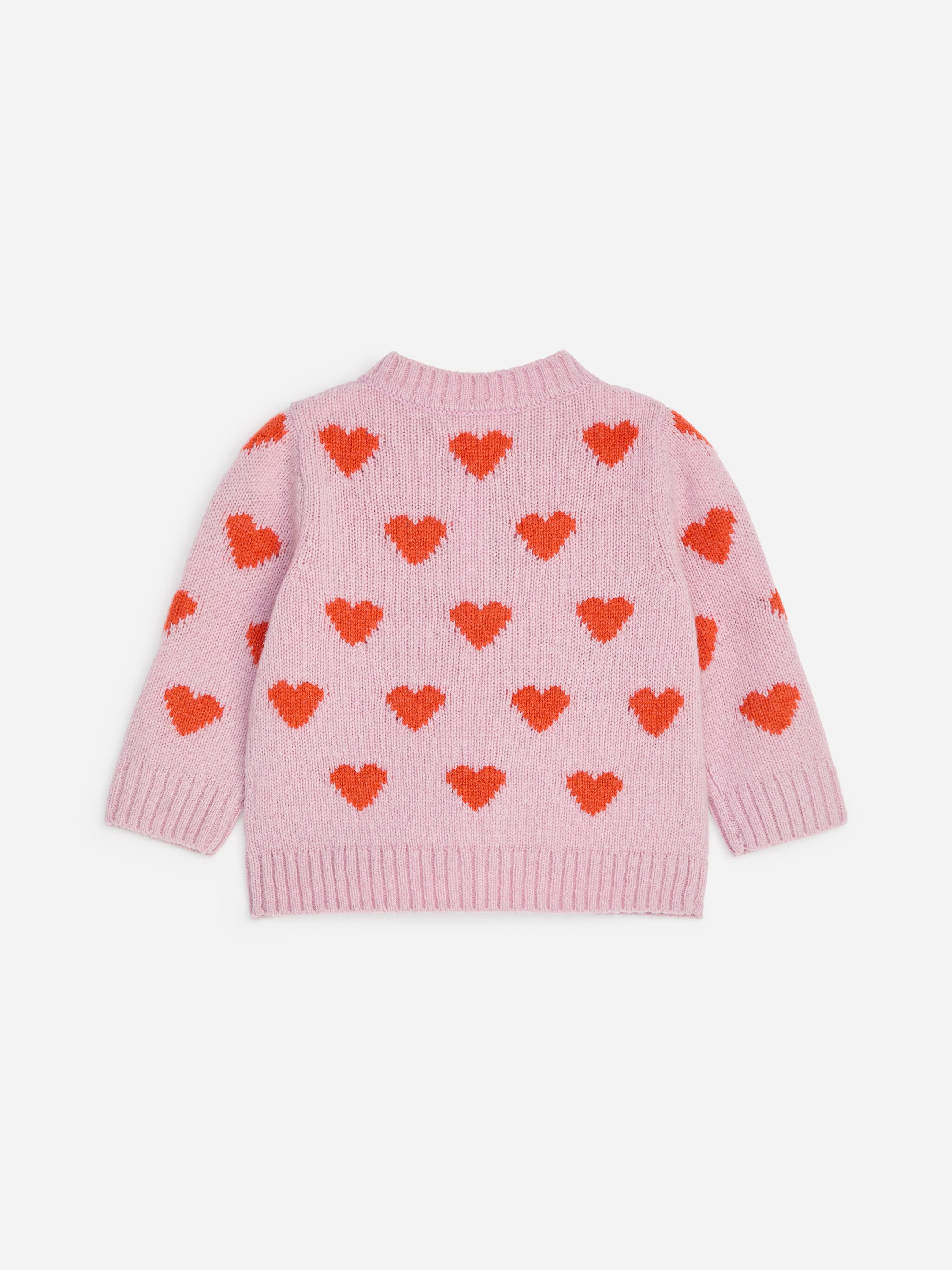 Wool Cardigan - Pink/Red Hearts - Regular fit - children - StillMedia/DescriptiveStillLife - 1
