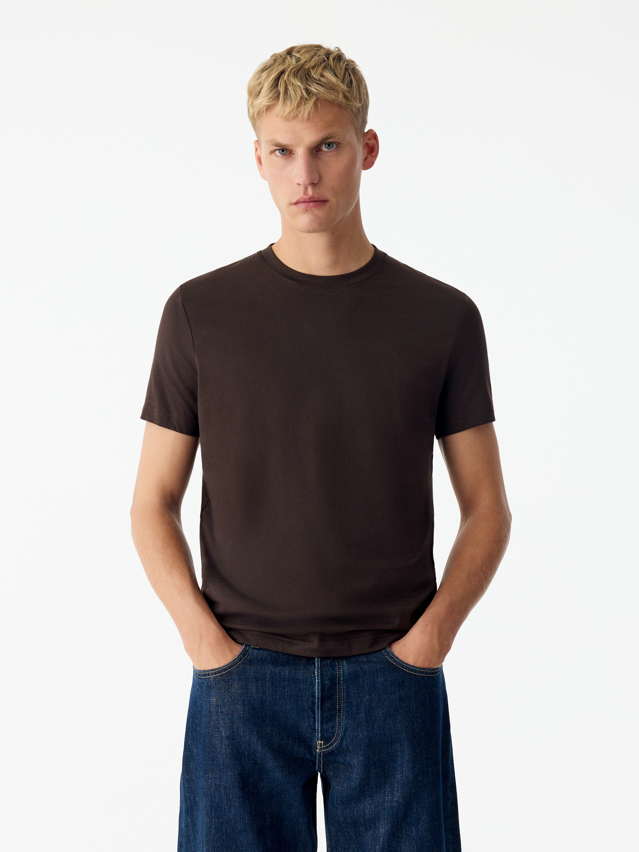 170 GSM Regular T-Shirt-Brown-21354