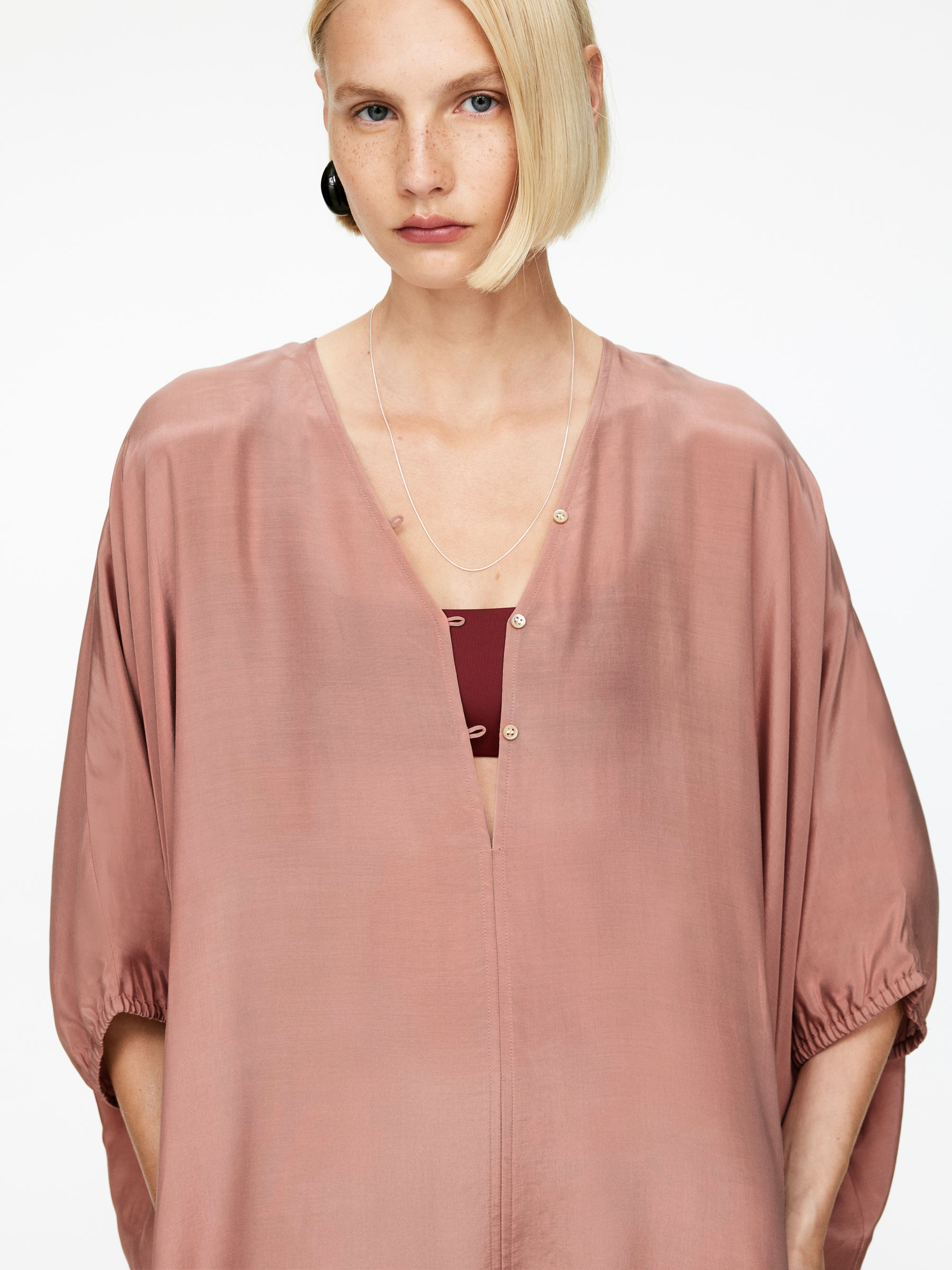 Lyocell-Blend Cover-Up - Dusty Pink - Loose fit - Women - StillMedia/Lookbook - 4