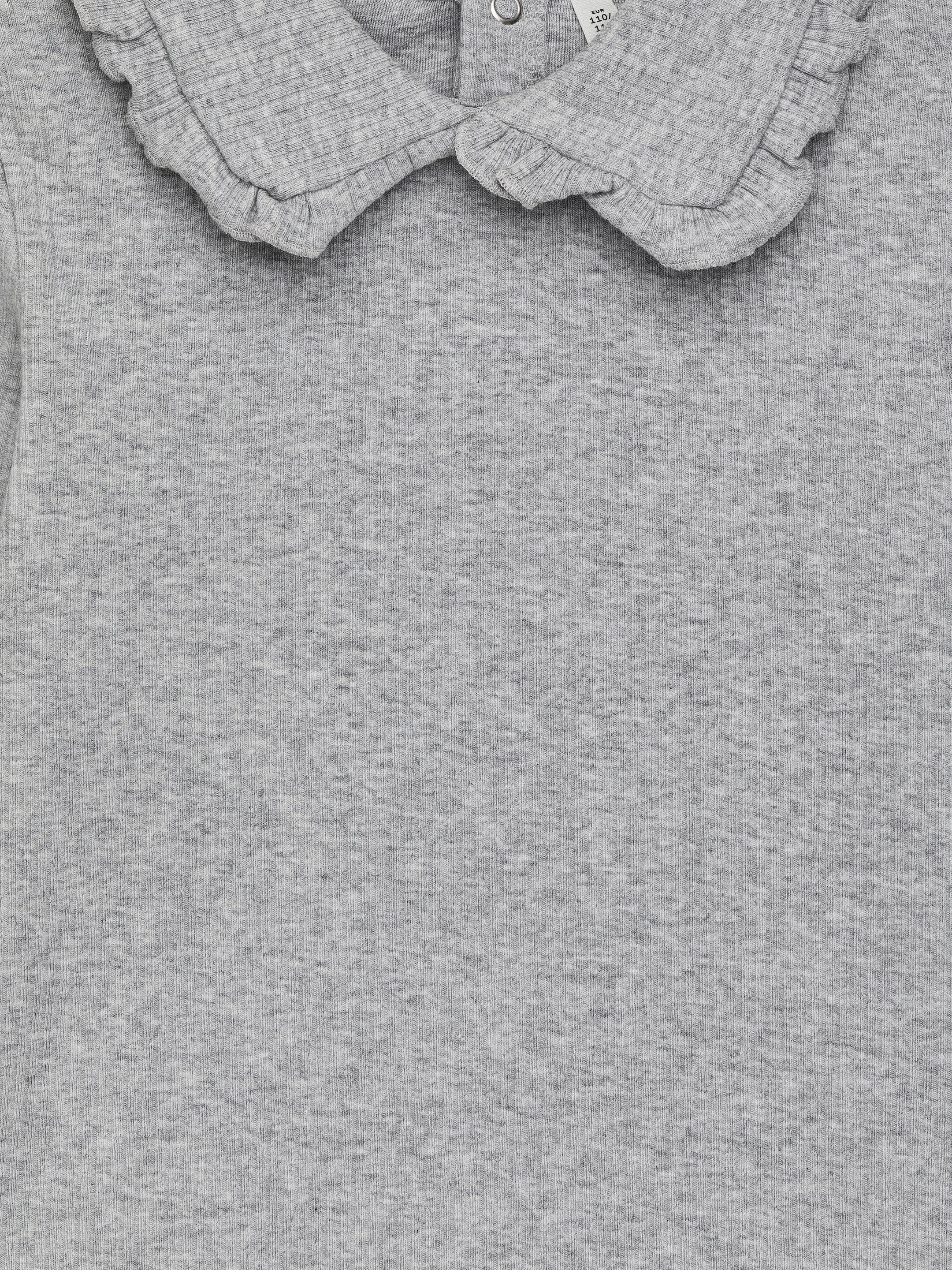 Ver imagen más grande: Top de pointelle con cuello de volantes - Gris jaspeado - NIÑOS | H&M ES 3