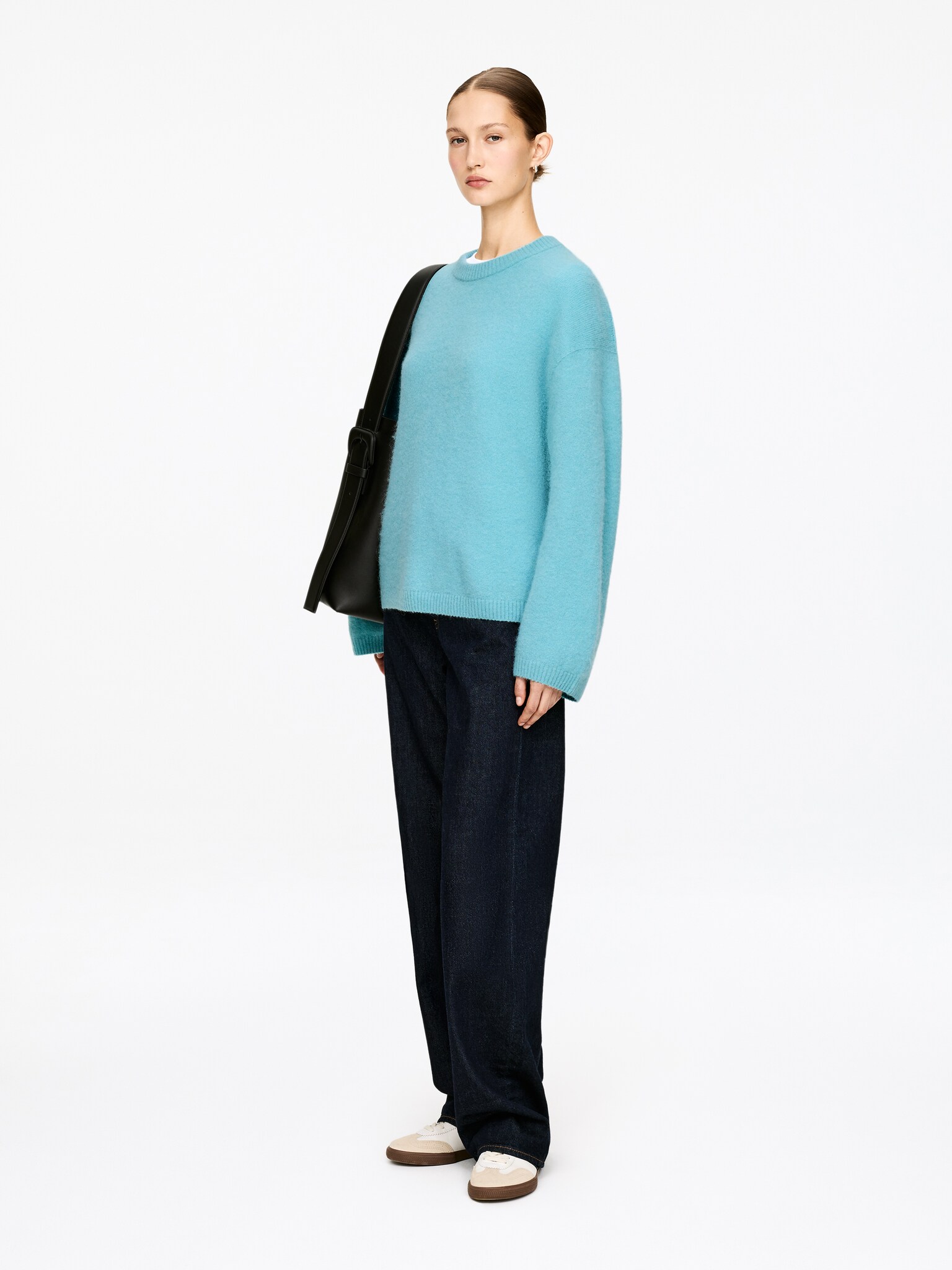Alpaca-Wool Blend Jumper - Turquoise/Light Grey/Green/Off White/Dusty Pink/Dark Burgundy/Black/Beige - 5