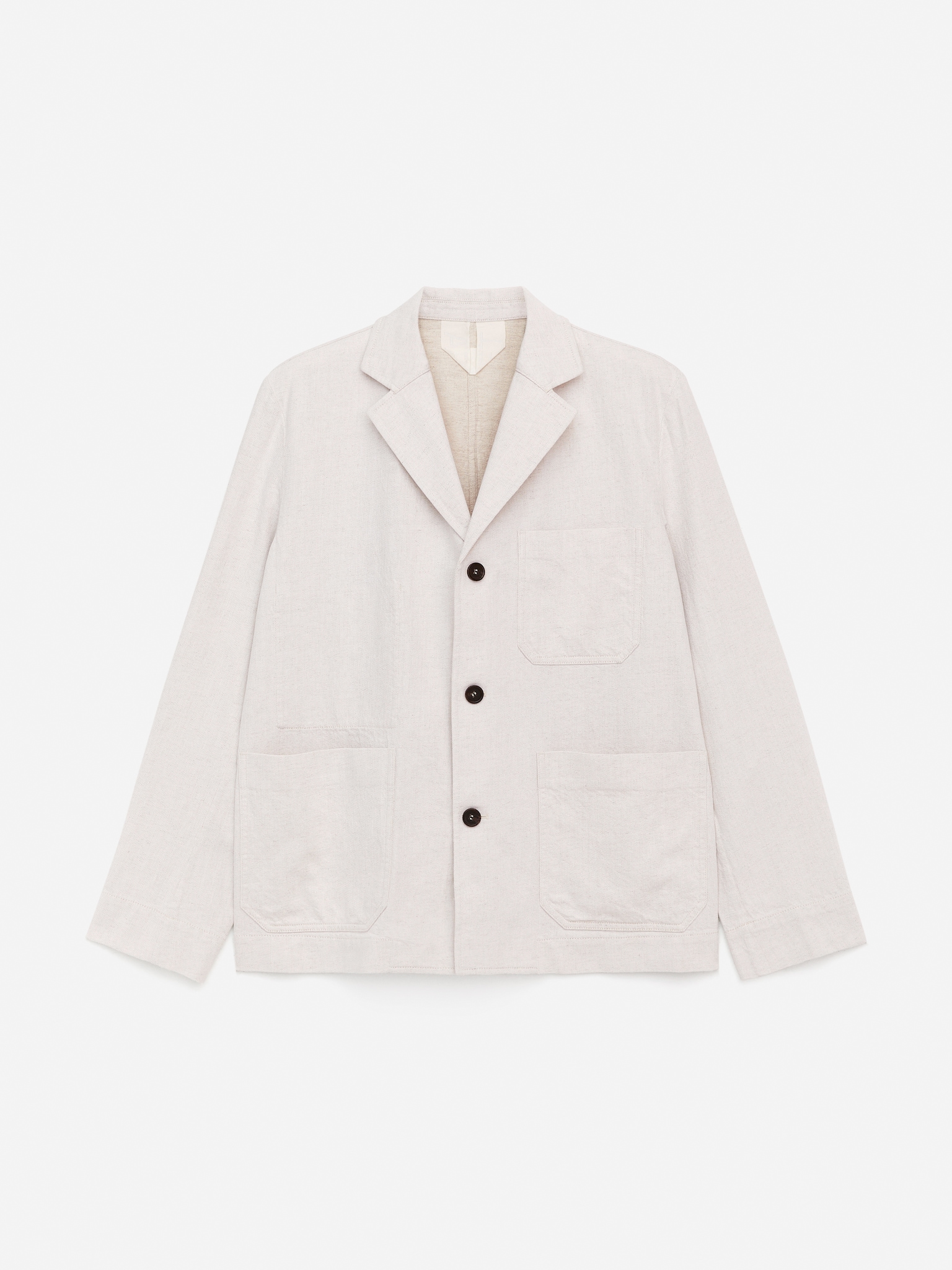 Blazer en coton et lin - Blanc/Bleu foncé - 2