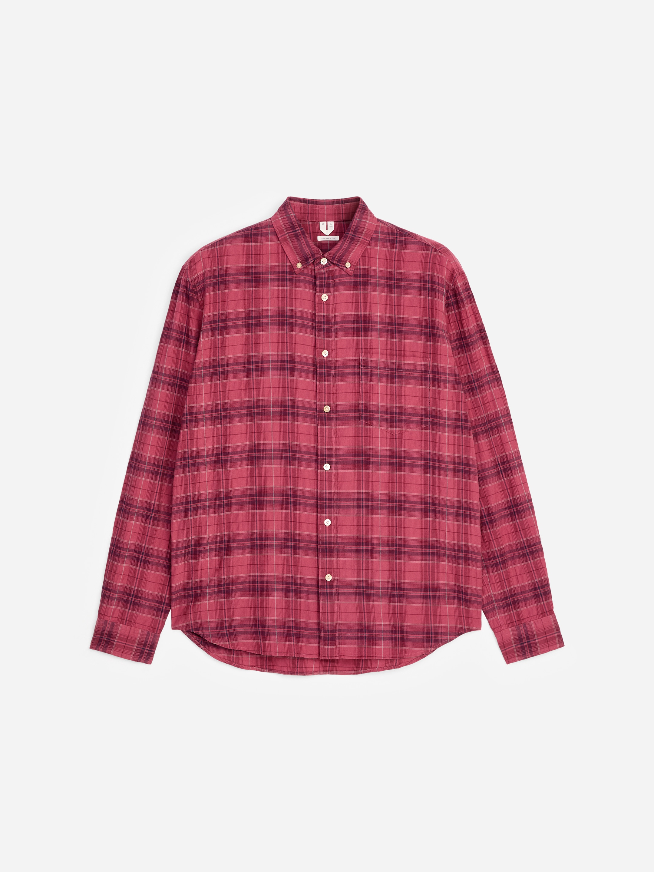 Camisa de franela de corte regular - Rosa oscuro/burdeos - Corte estándar - Men - StillMedia/DescriptiveStillLife - 1