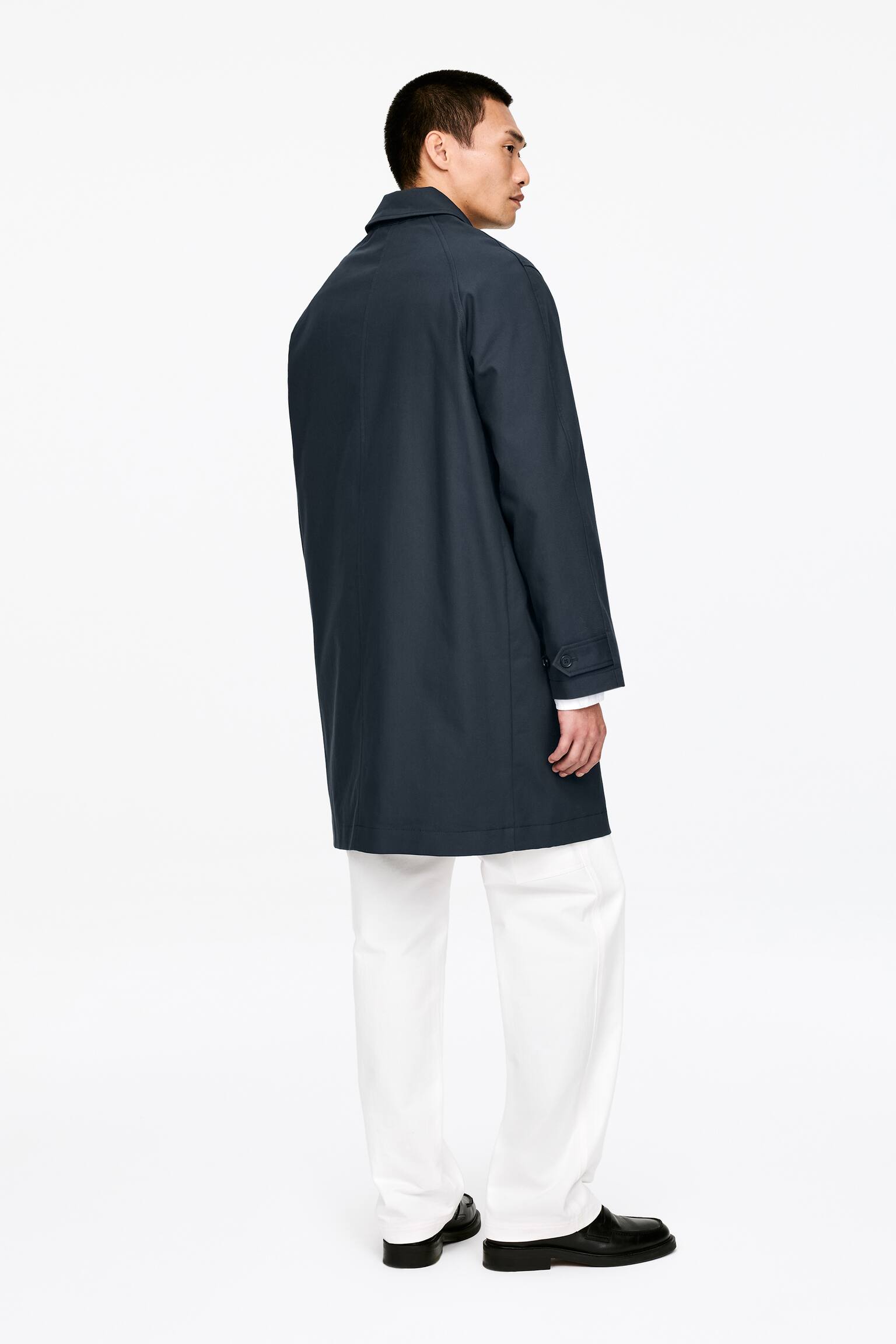 Pardessus décontracté en coton - Bleu foncé - 3