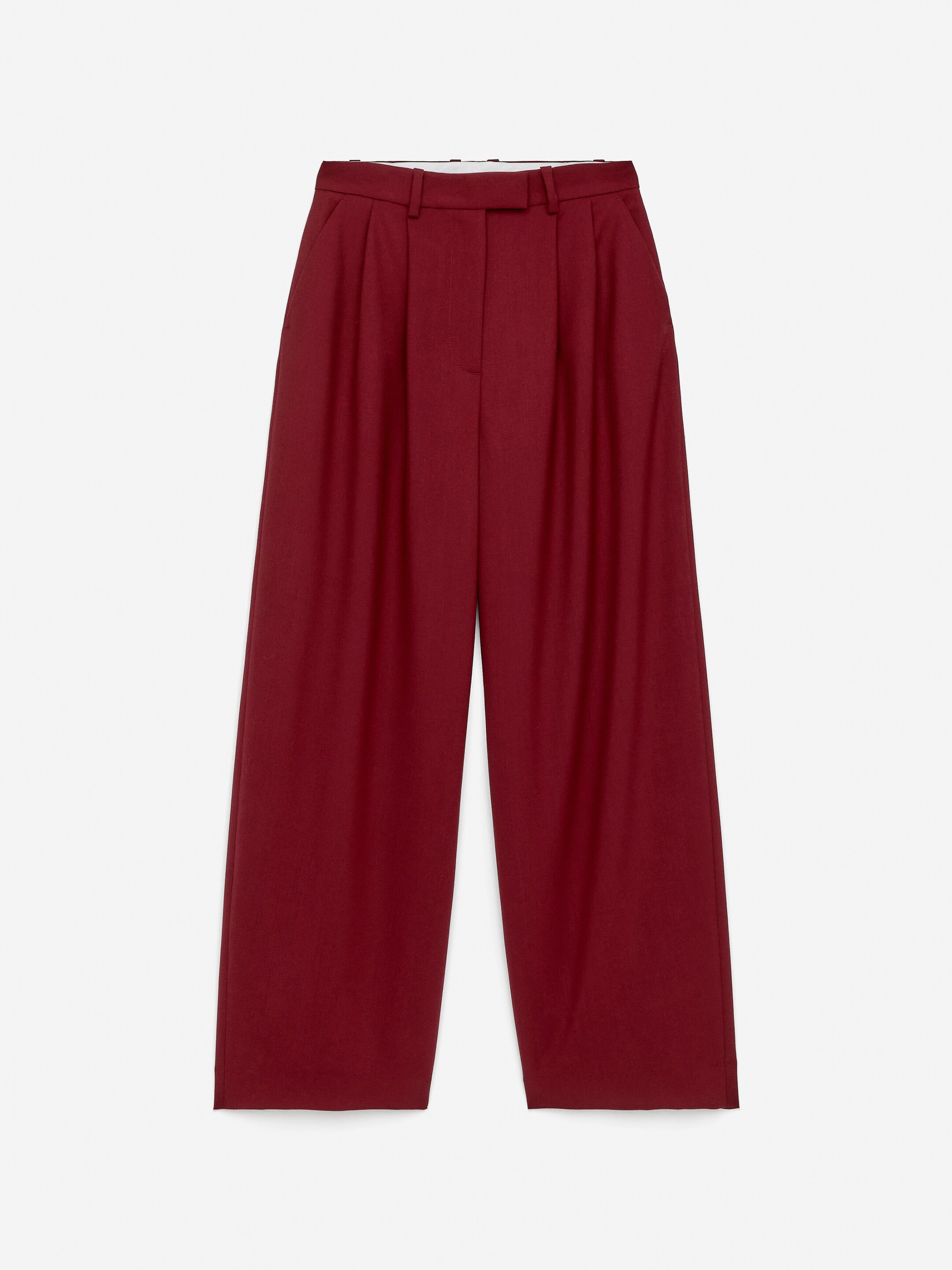 Nagyobb kép megtekintése: Hajtásos gyapjú nadrág - Sötétvörös - NŐI | H&M HU 5