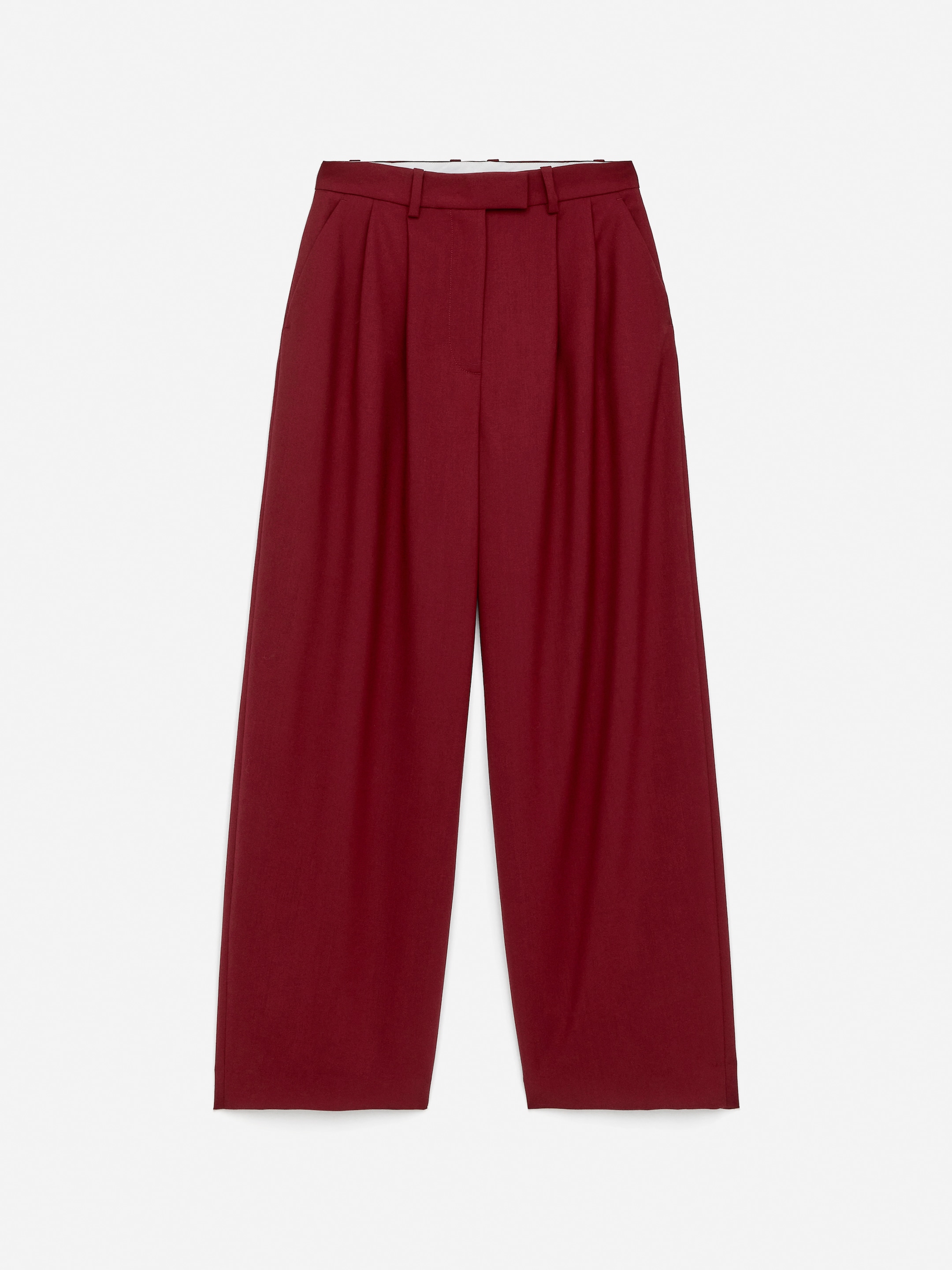 Grösseres Bild ansehen: Bundfaltenhose aus Wolle - Dunkelrot - DAMEN | H&M CH 5