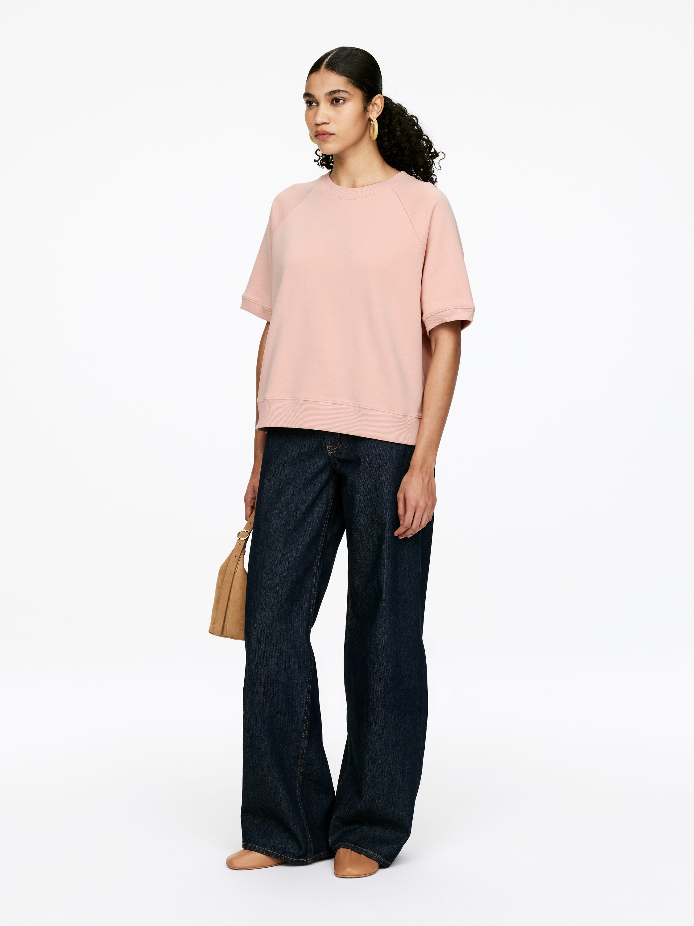 French Terry Sweatshirt - Soft Pink - Regular fit - Women - StillMedia/Lookbook - 4